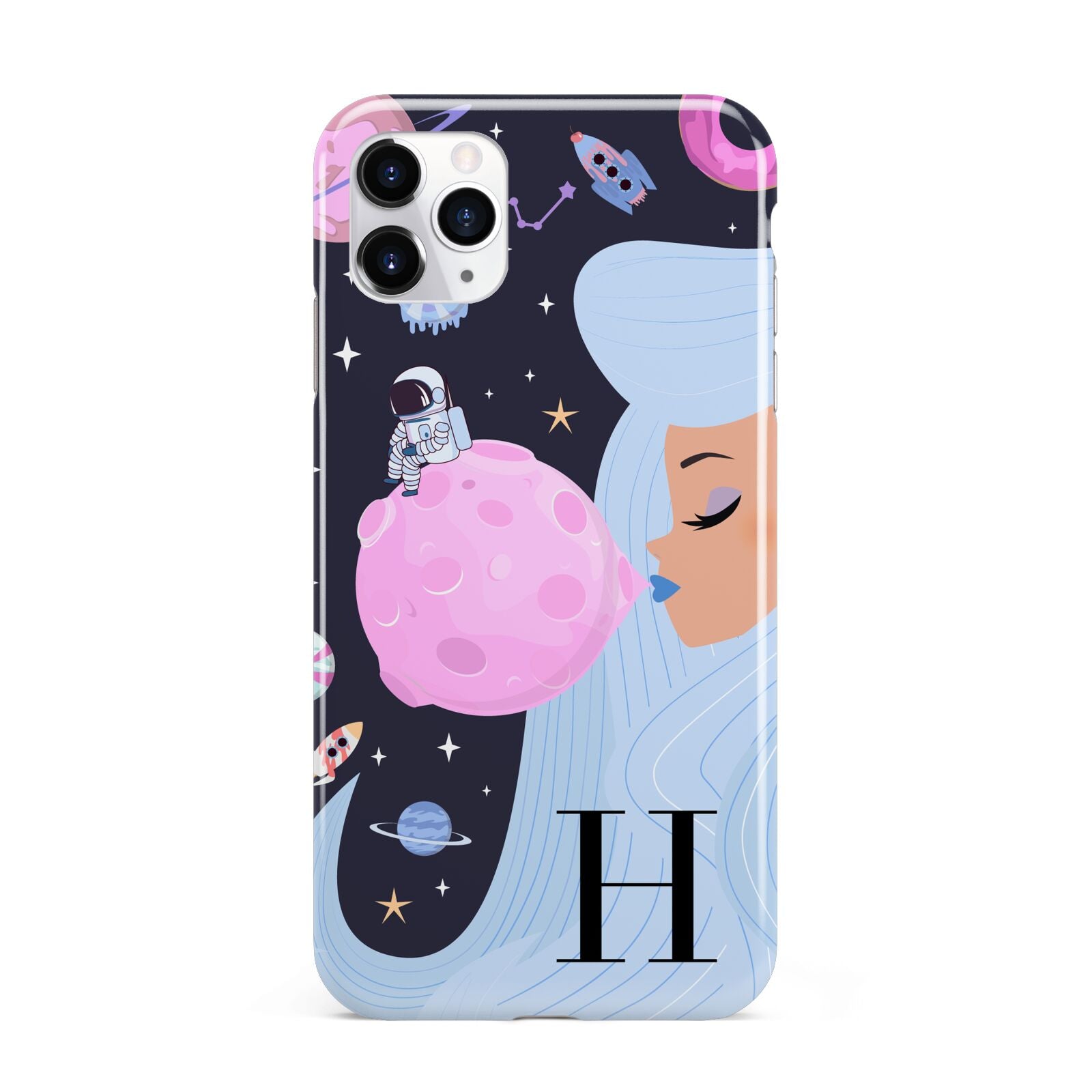 Ethereal Goddess in Space with Initial iPhone 11 Pro Max 3D Tough Case