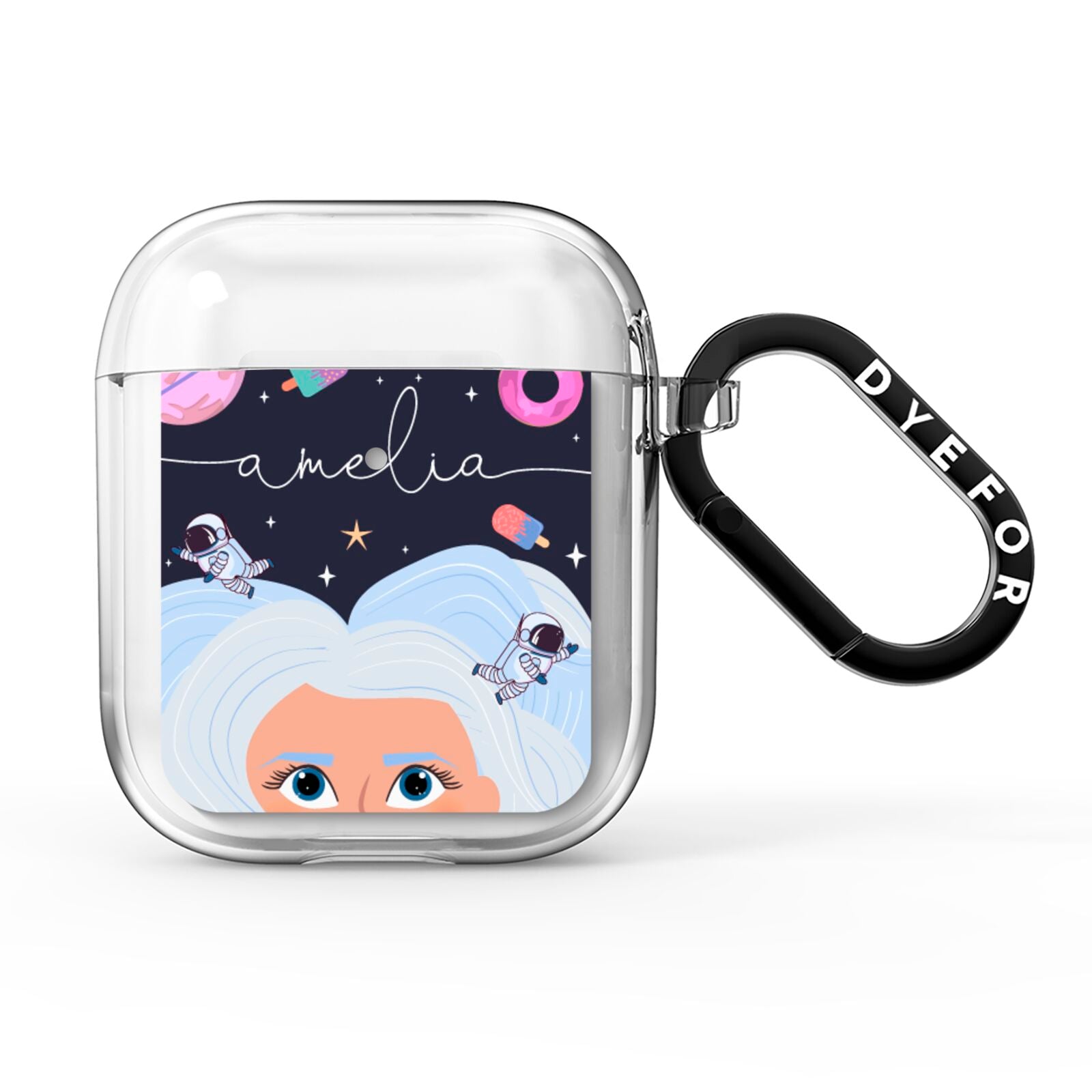 Ethereal Space Goddess with Name AirPods Clear Case