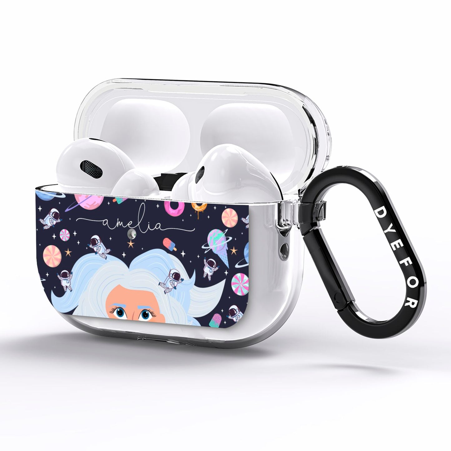 Ethereal Space Goddess with Name AirPods Pro Clear Case Side Image