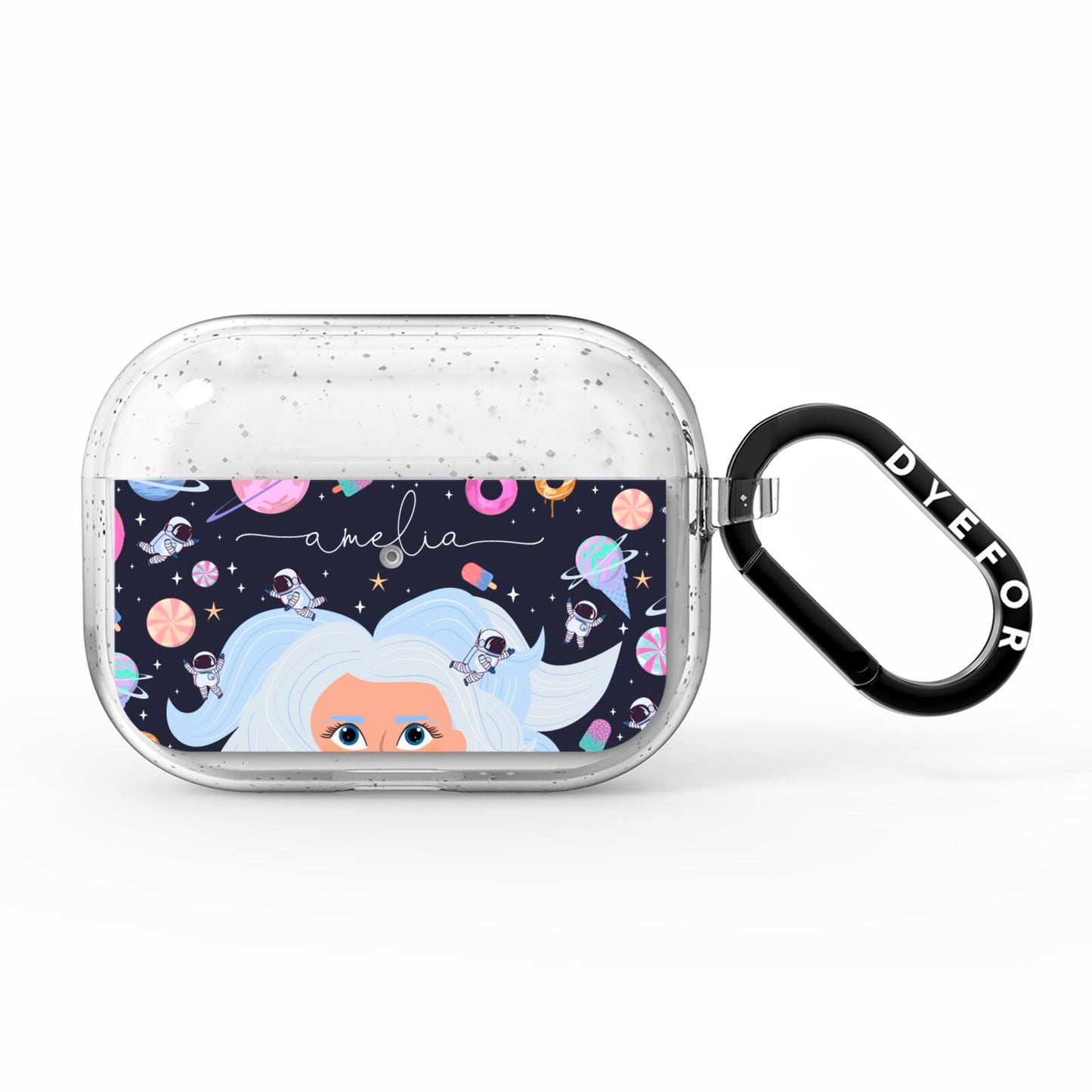 Ethereal Space Goddess with Name AirPods Pro Glitter Case