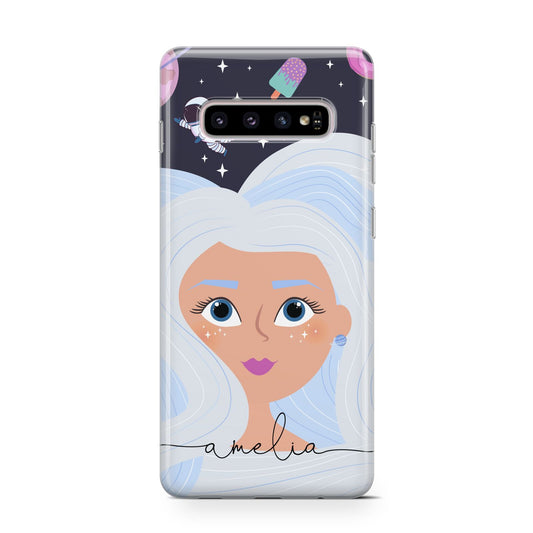 Ethereal Space Goddess with Name Protective Samsung Galaxy Case