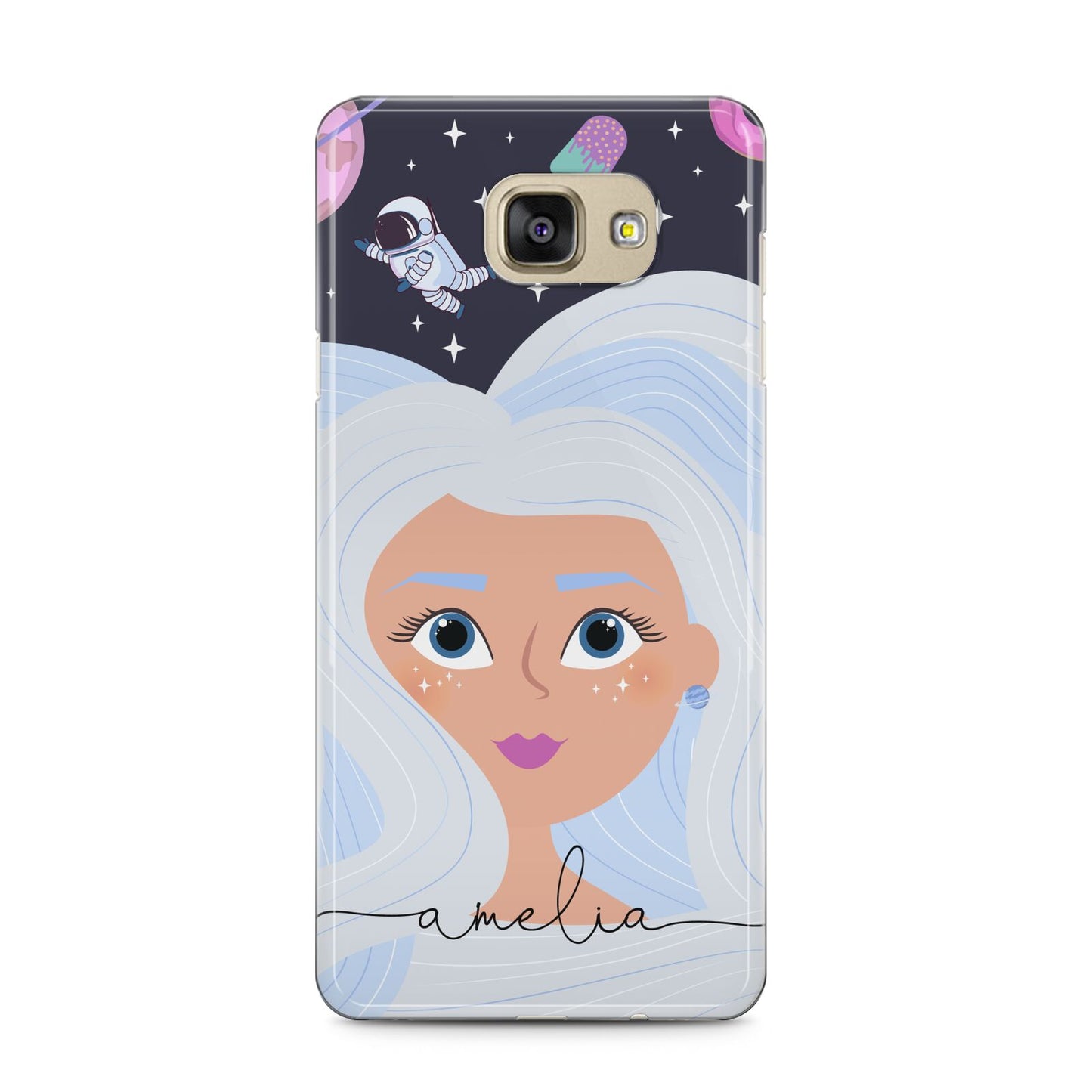 Ethereal Space Goddess with Name Samsung Galaxy A5 2016 Case on gold phone