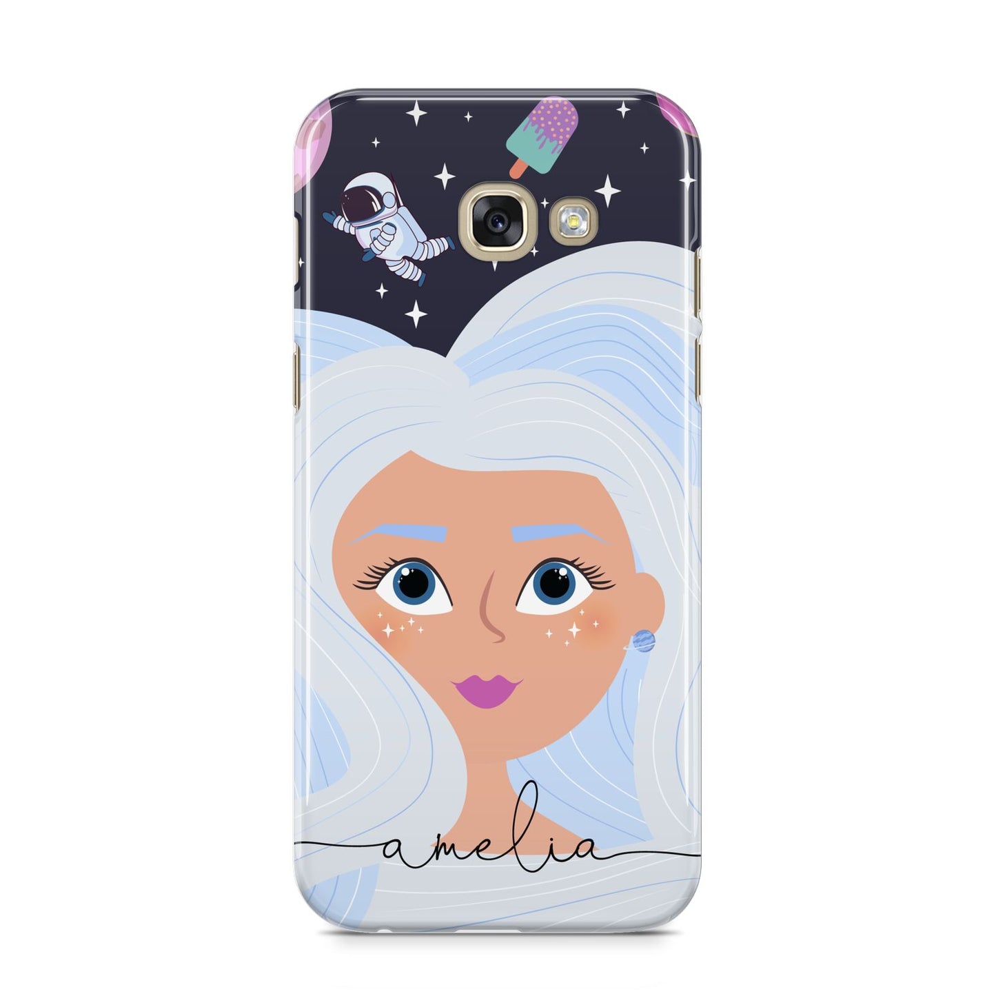 Ethereal Space Goddess with Name Samsung Galaxy A5 2017 Case on gold phone