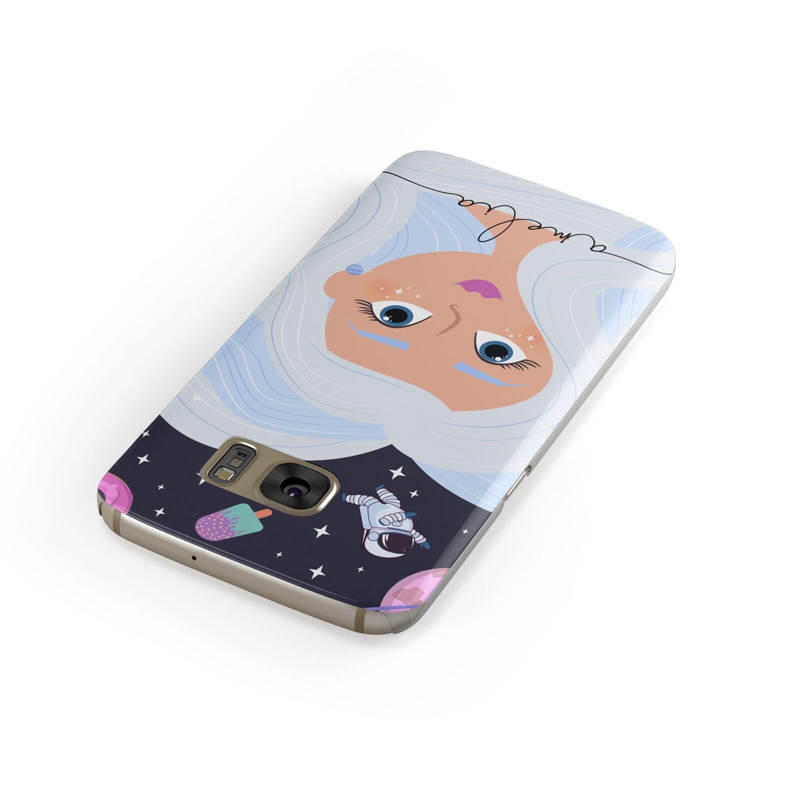 Ethereal Space Goddess with Name Samsung Galaxy Case Front Close Up