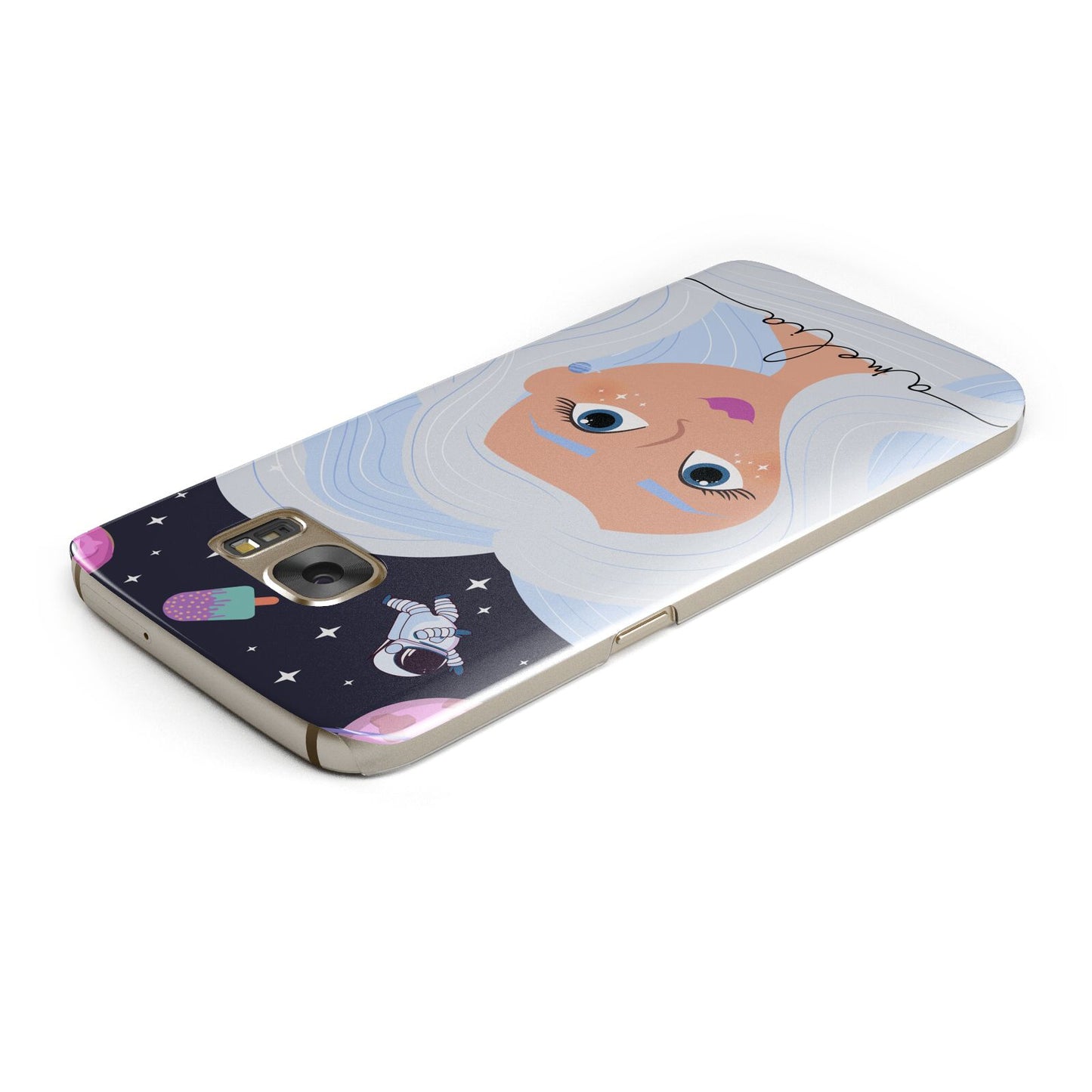 Ethereal Space Goddess with Name Samsung Galaxy Case Top Cutout