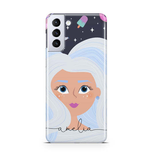 Ethereal Space Goddess with Name Samsung S21 Plus Phone Case