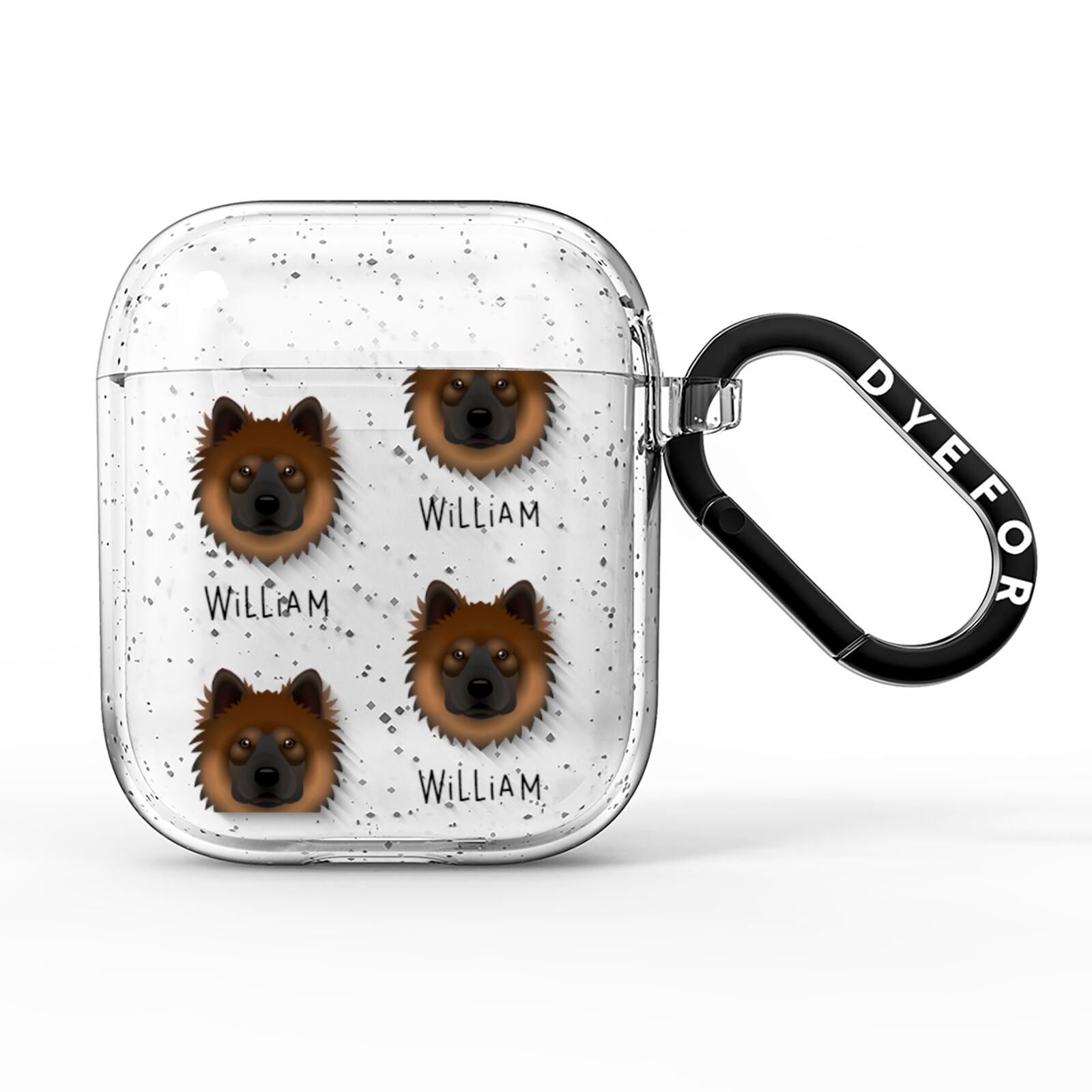 Eurasier Icon with Name AirPods Glitter Case