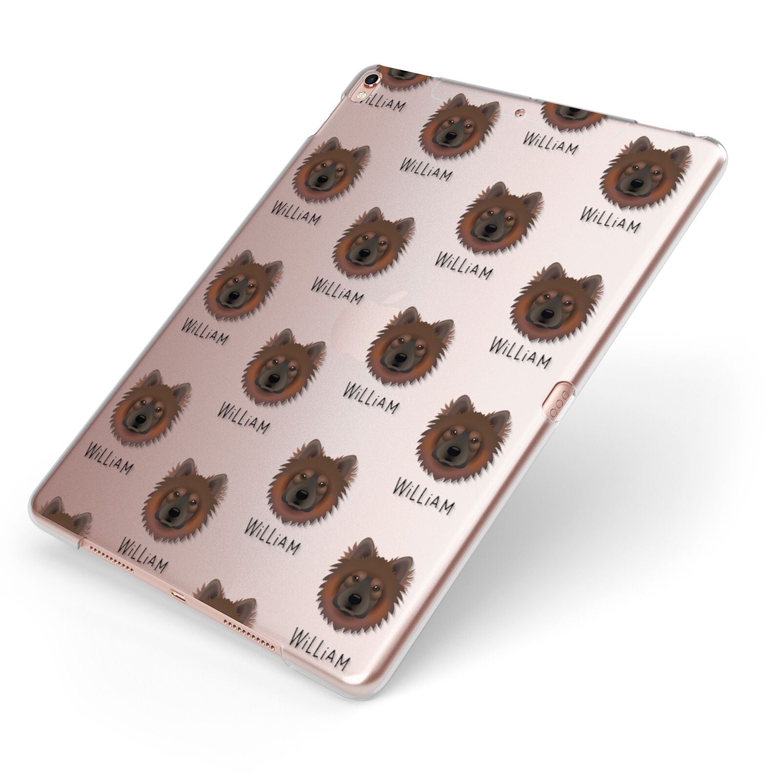 Eurasier Icon with Name Apple iPad Case on Rose Gold iPad Side View