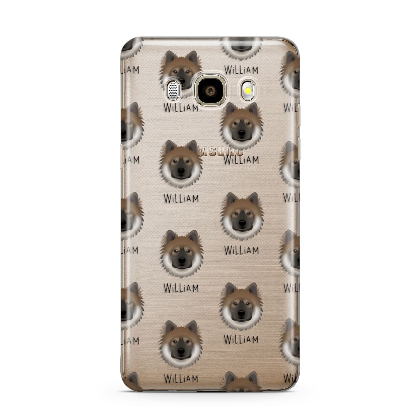 Eurasier Icon with Name Samsung Galaxy J7 2016 Case on gold phone