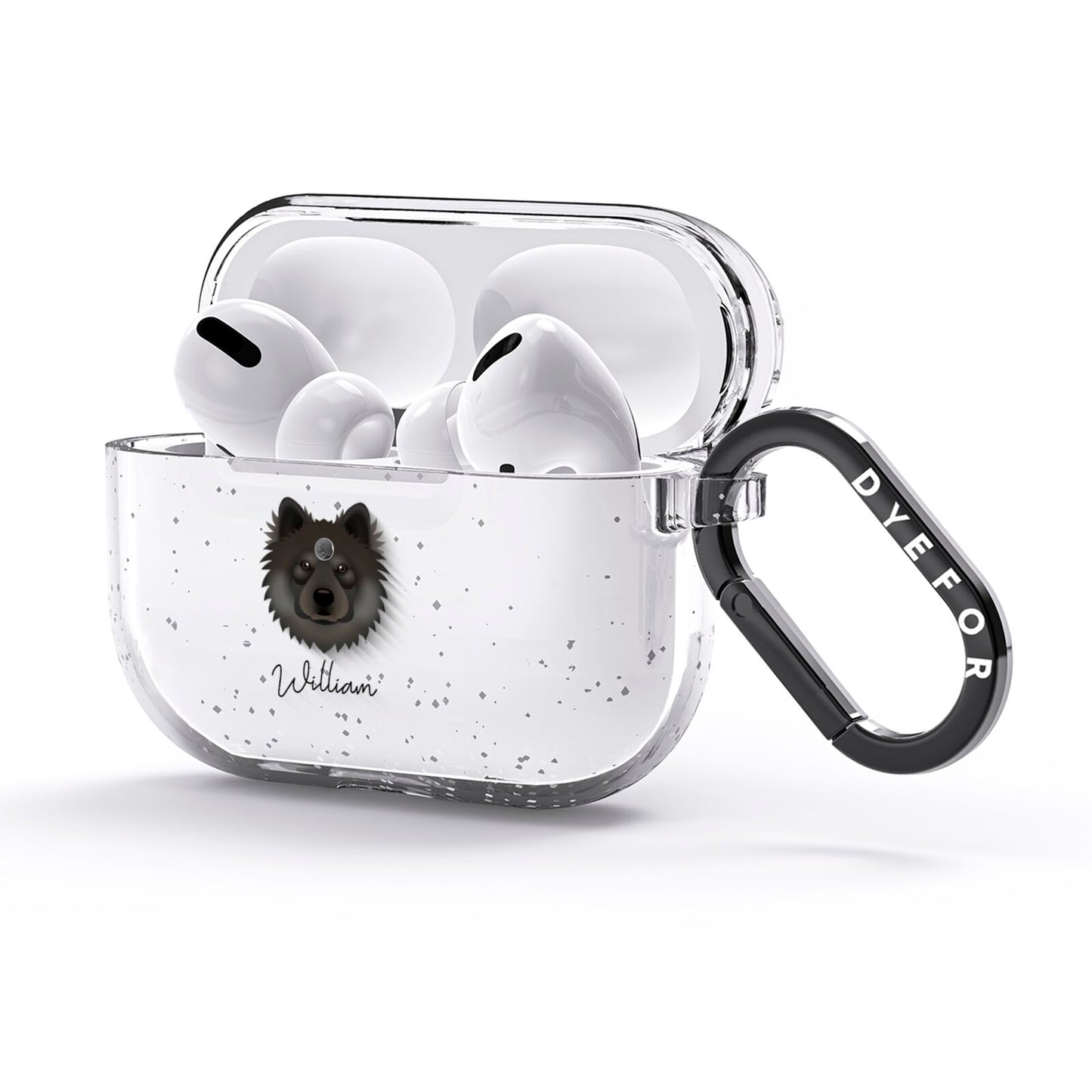 Eurasier Personalised AirPods Glitter Case 3rd Gen Side Image