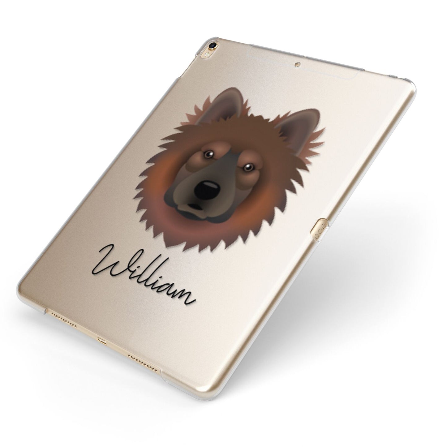 Eurasier Personalised Apple iPad Case on Gold iPad Side View