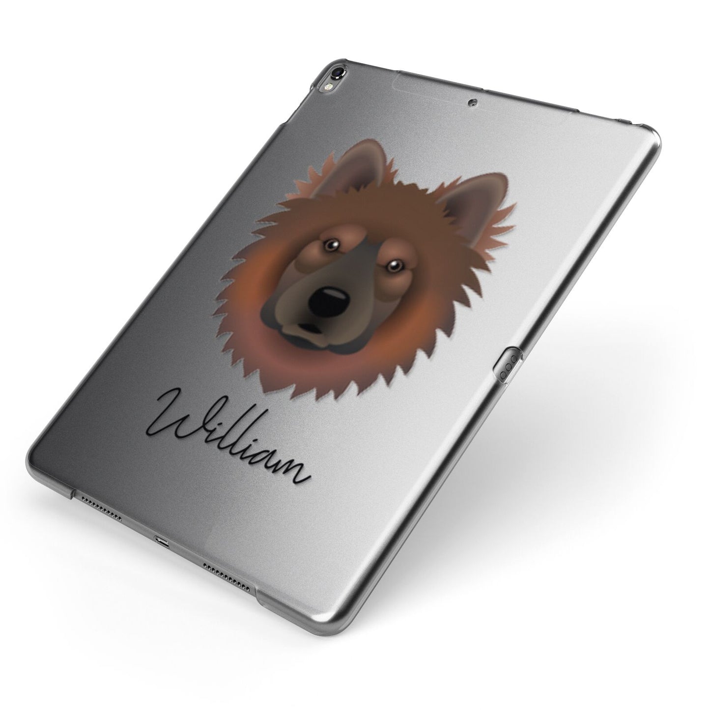 Eurasier Personalised Apple iPad Case on Grey iPad Side View