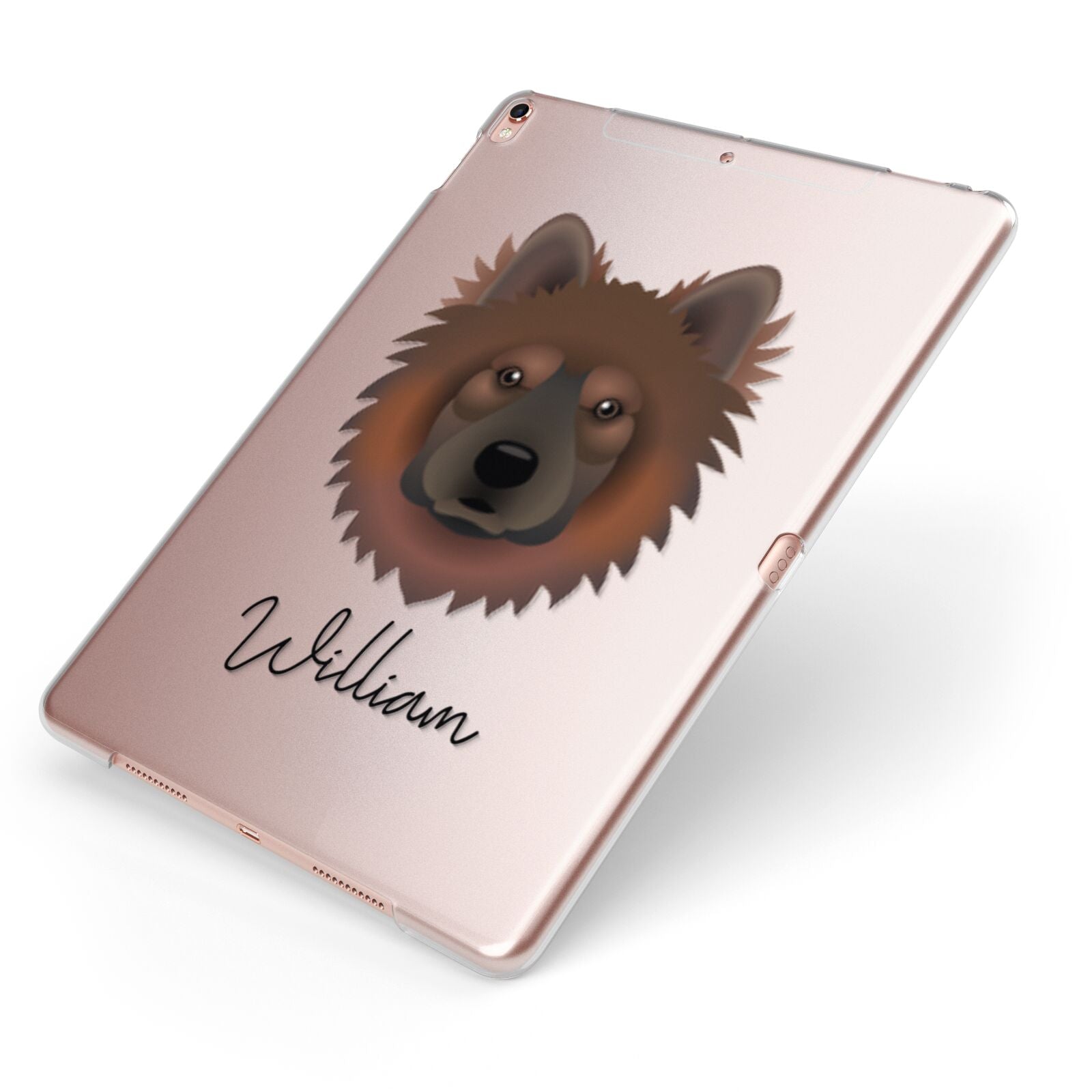 Eurasier Personalised Apple iPad Case on Rose Gold iPad Side View