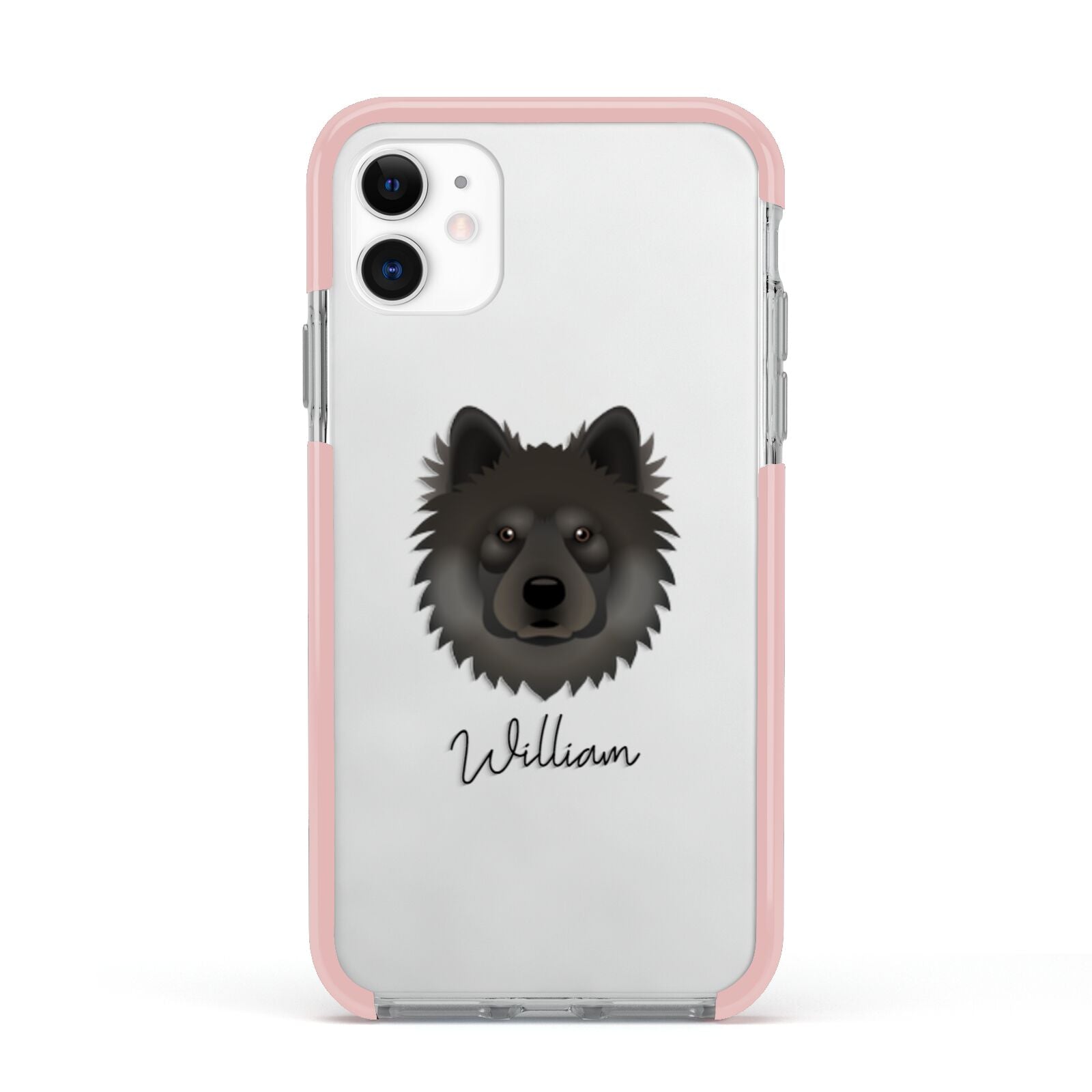 Eurasier Personalised Apple iPhone 11 in White with Pink Impact Case