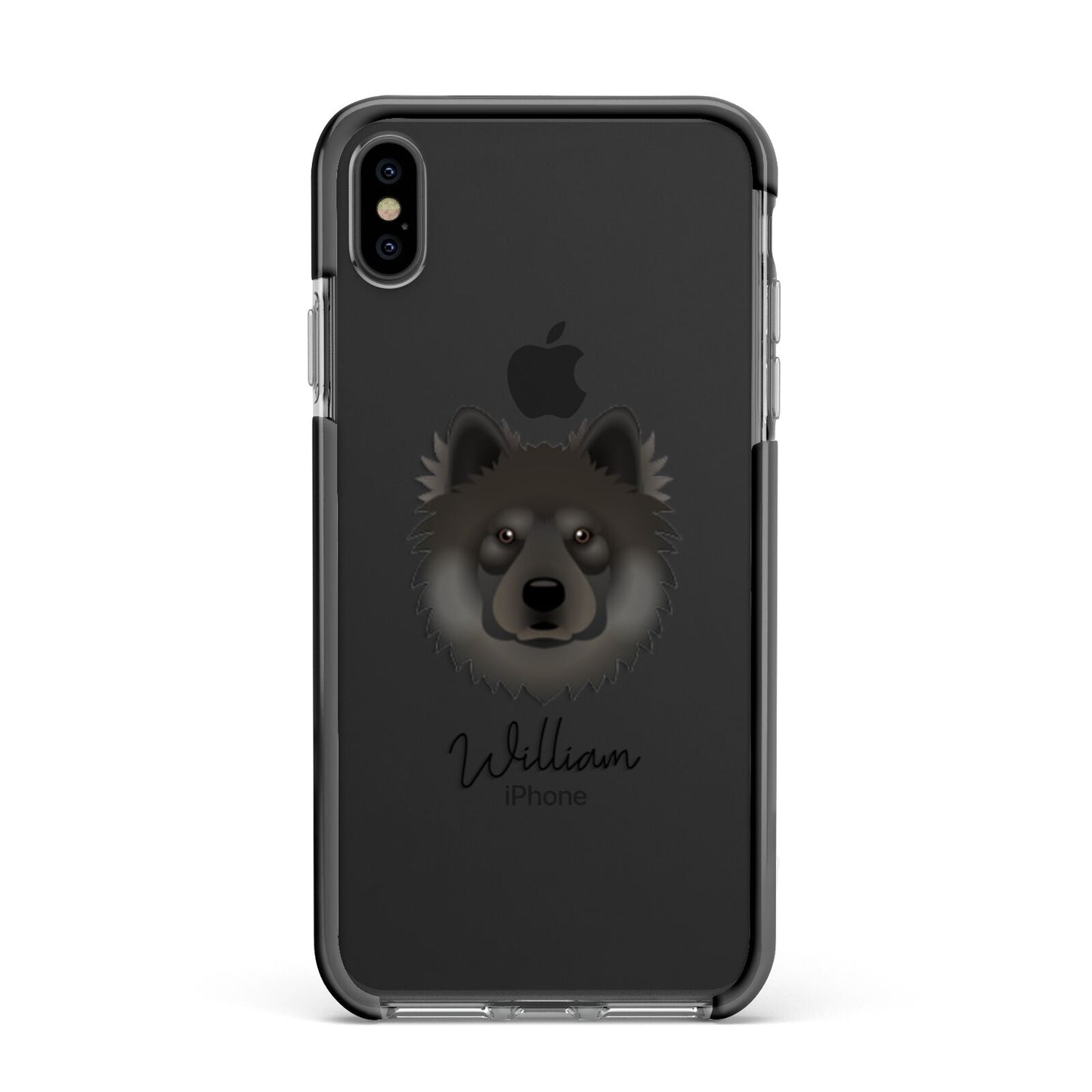 Eurasier Personalised Apple iPhone Xs Max Impact Case Black Edge on Black Phone