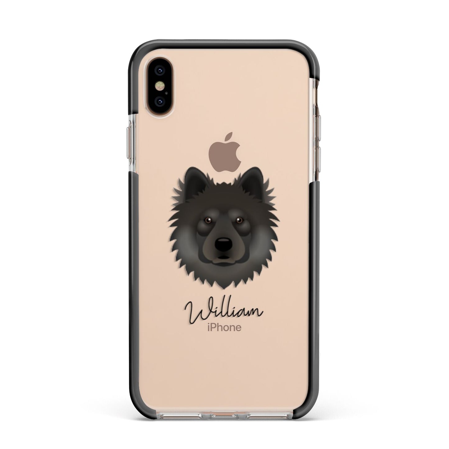 Eurasier Personalised Apple iPhone Xs Max Impact Case Black Edge on Gold Phone