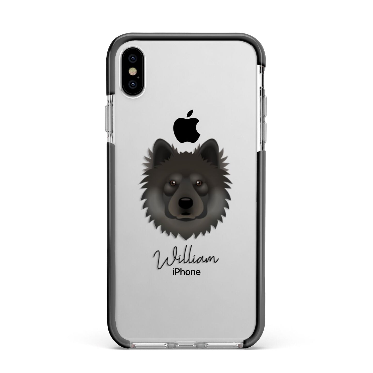 Eurasier Personalised Apple iPhone Xs Max Impact Case Black Edge on Silver Phone