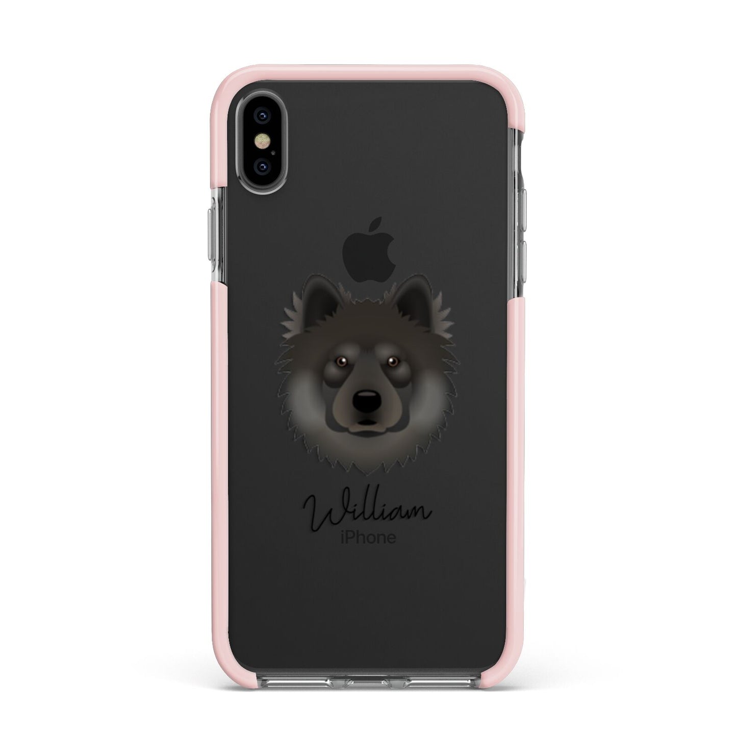 Eurasier Personalised Apple iPhone Xs Max Impact Case Pink Edge on Black Phone