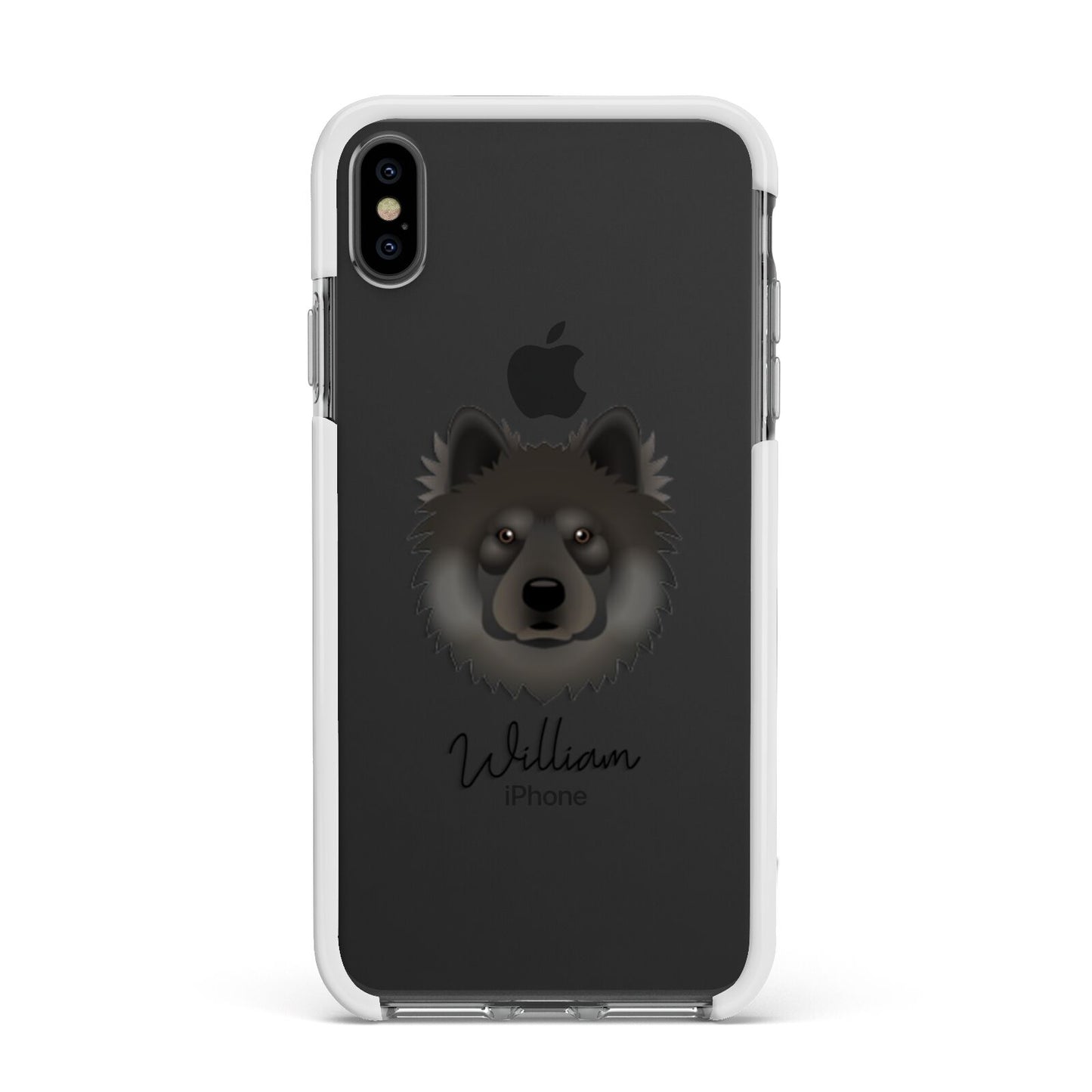 Eurasier Personalised Apple iPhone Xs Max Impact Case White Edge on Black Phone