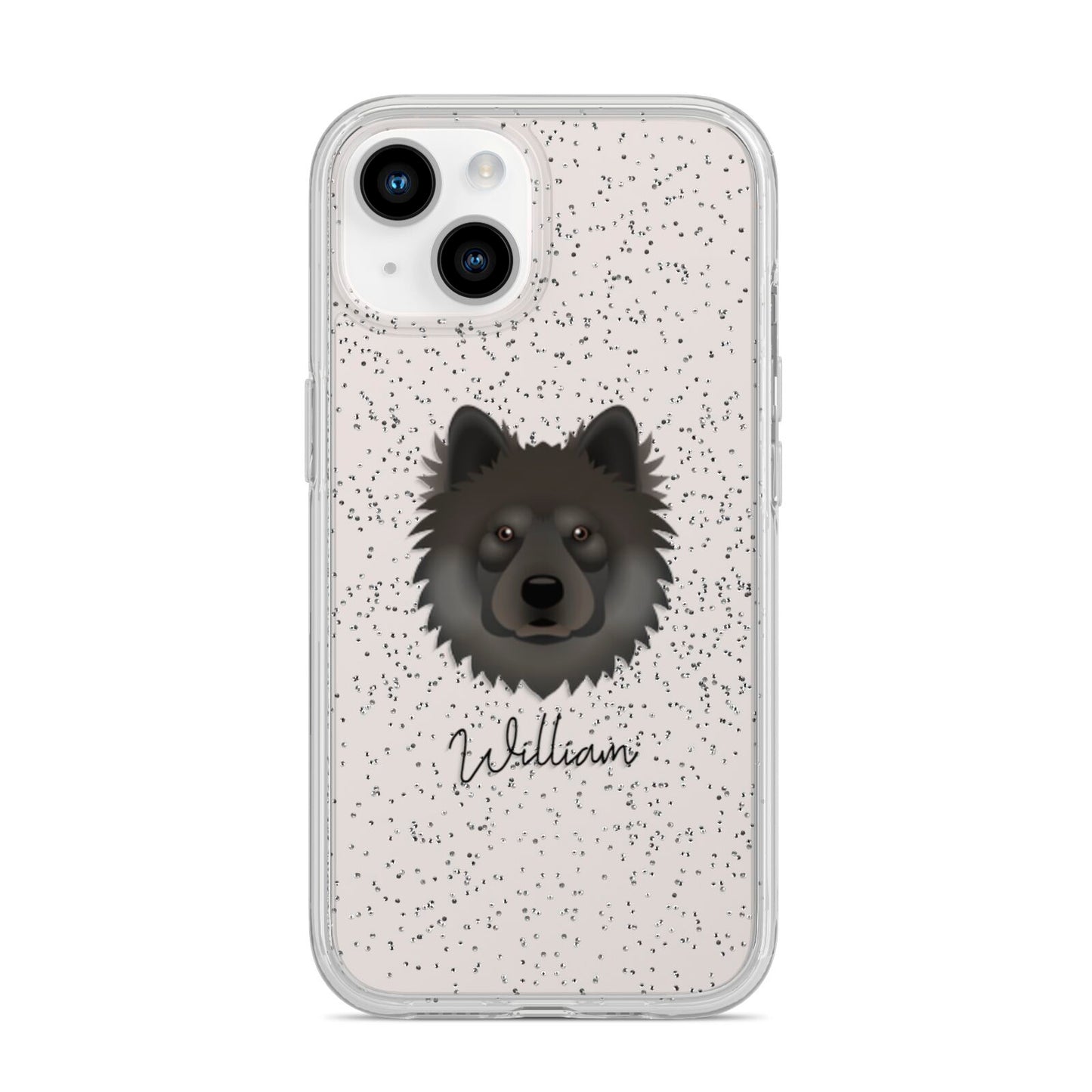 Eurasier Personalised iPhone 14 Glitter Tough Case Starlight