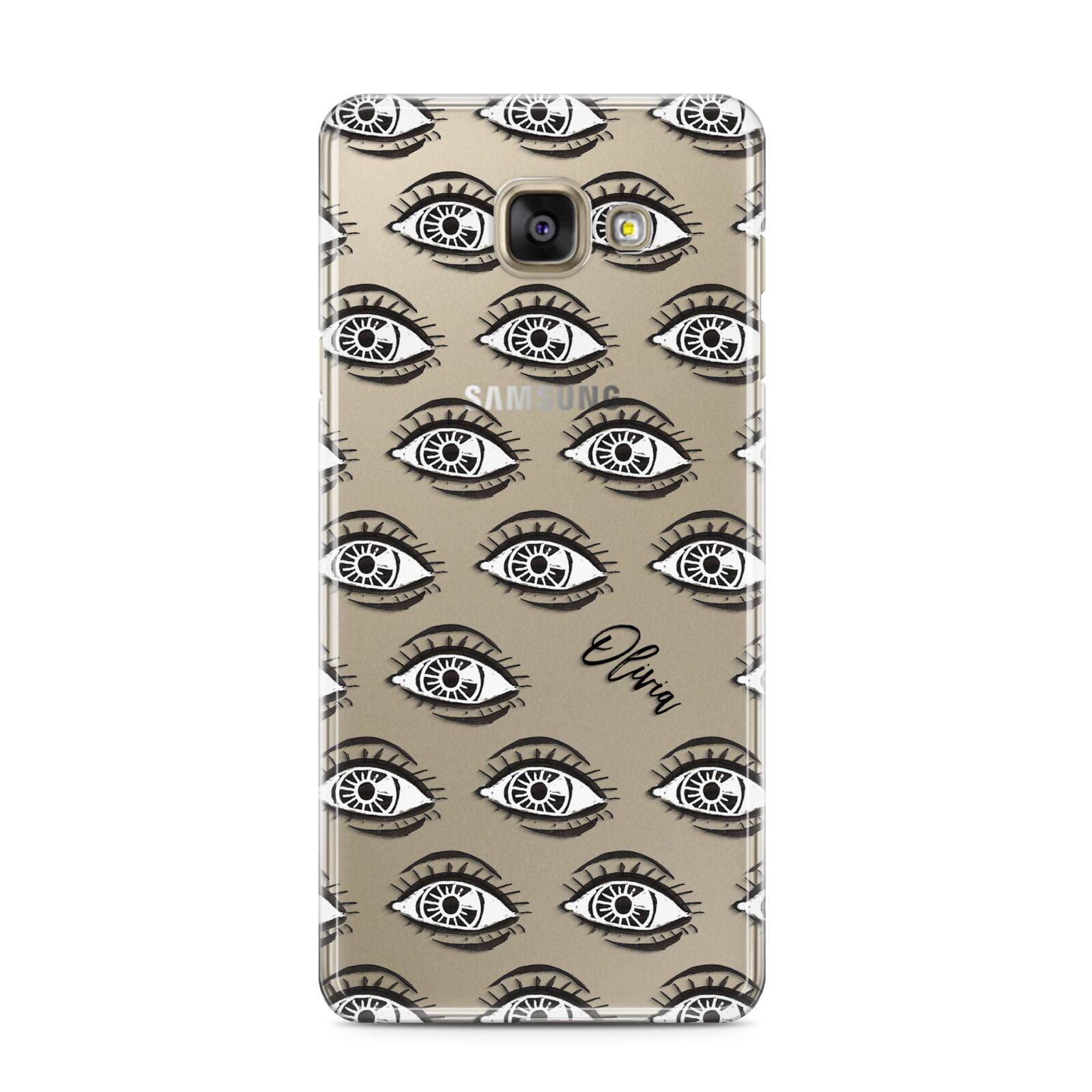 Eye Eye Personalised Samsung Galaxy A3 2016 Case on gold phone