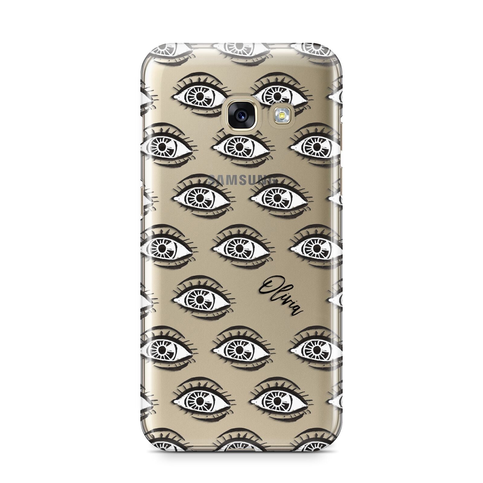 Eye Eye Personalised Samsung Galaxy A3 2017 Case on gold phone