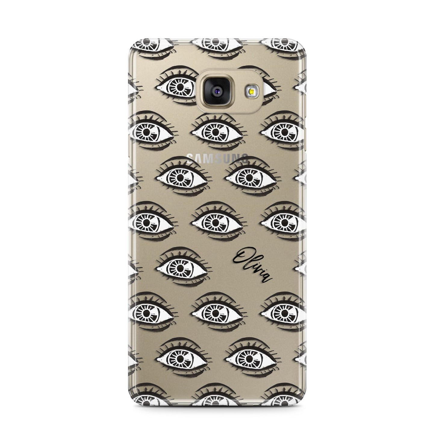 Eye Eye Personalised Samsung Galaxy A7 2016 Case on gold phone