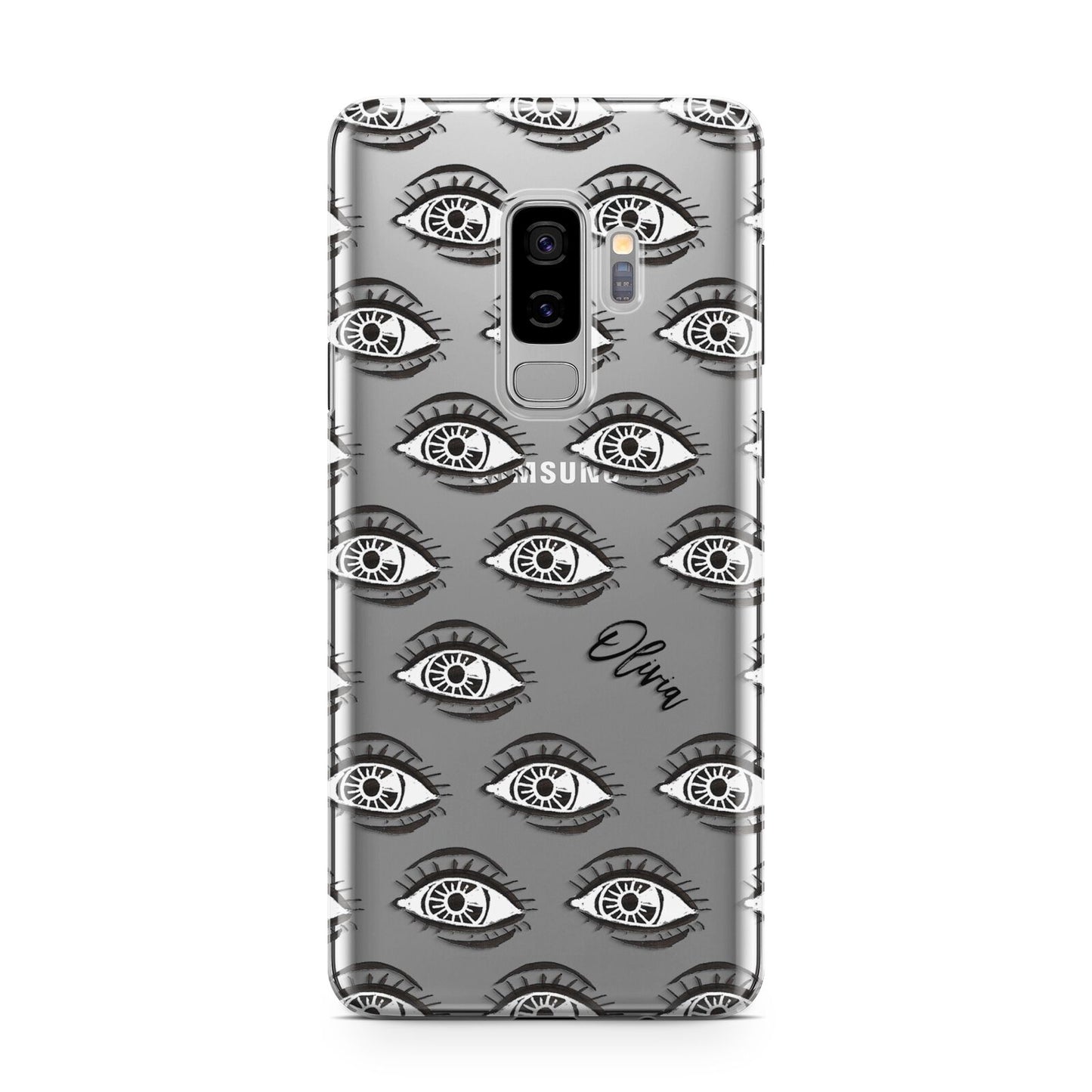 Eye Eye Personalised Samsung Galaxy S9 Plus Case on Silver phone