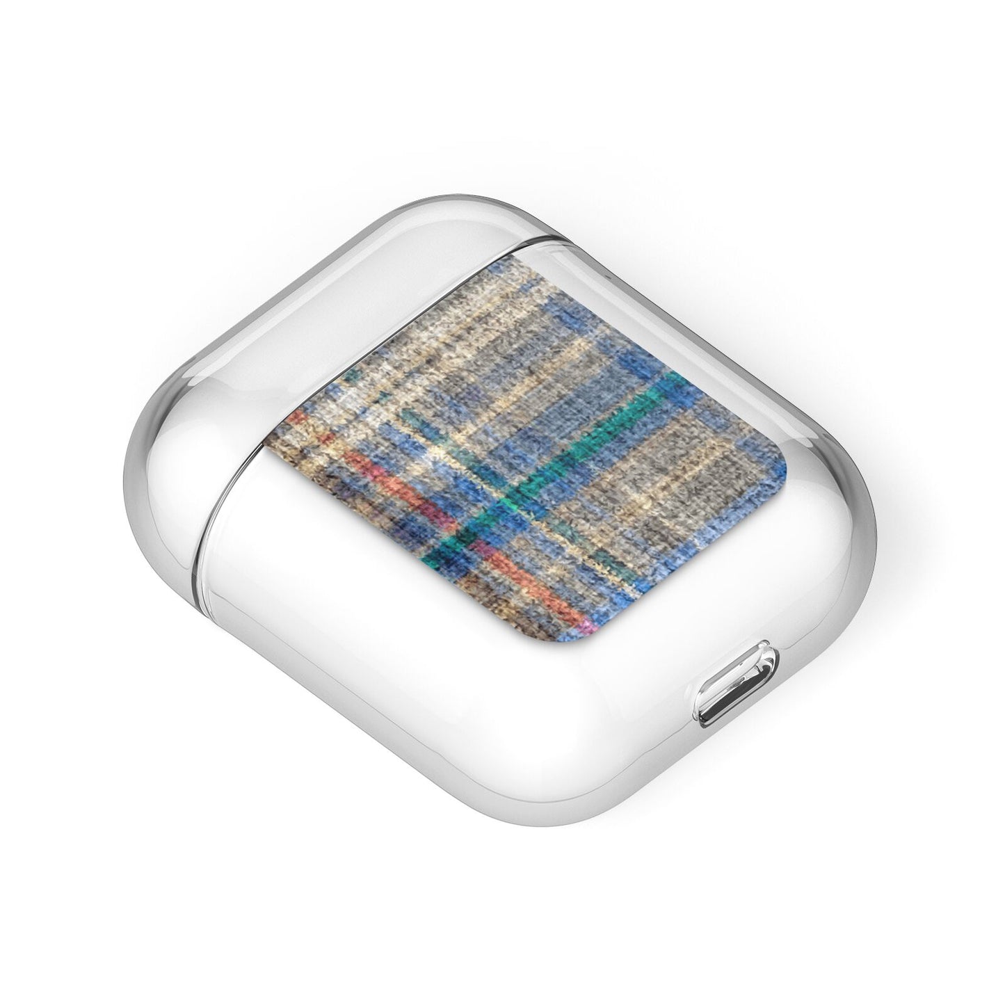 Fabric Plaid AirPods Case Laid Flat