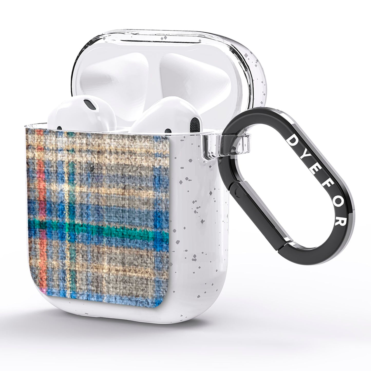 Fabric Plaid AirPods Glitter Case Side Image