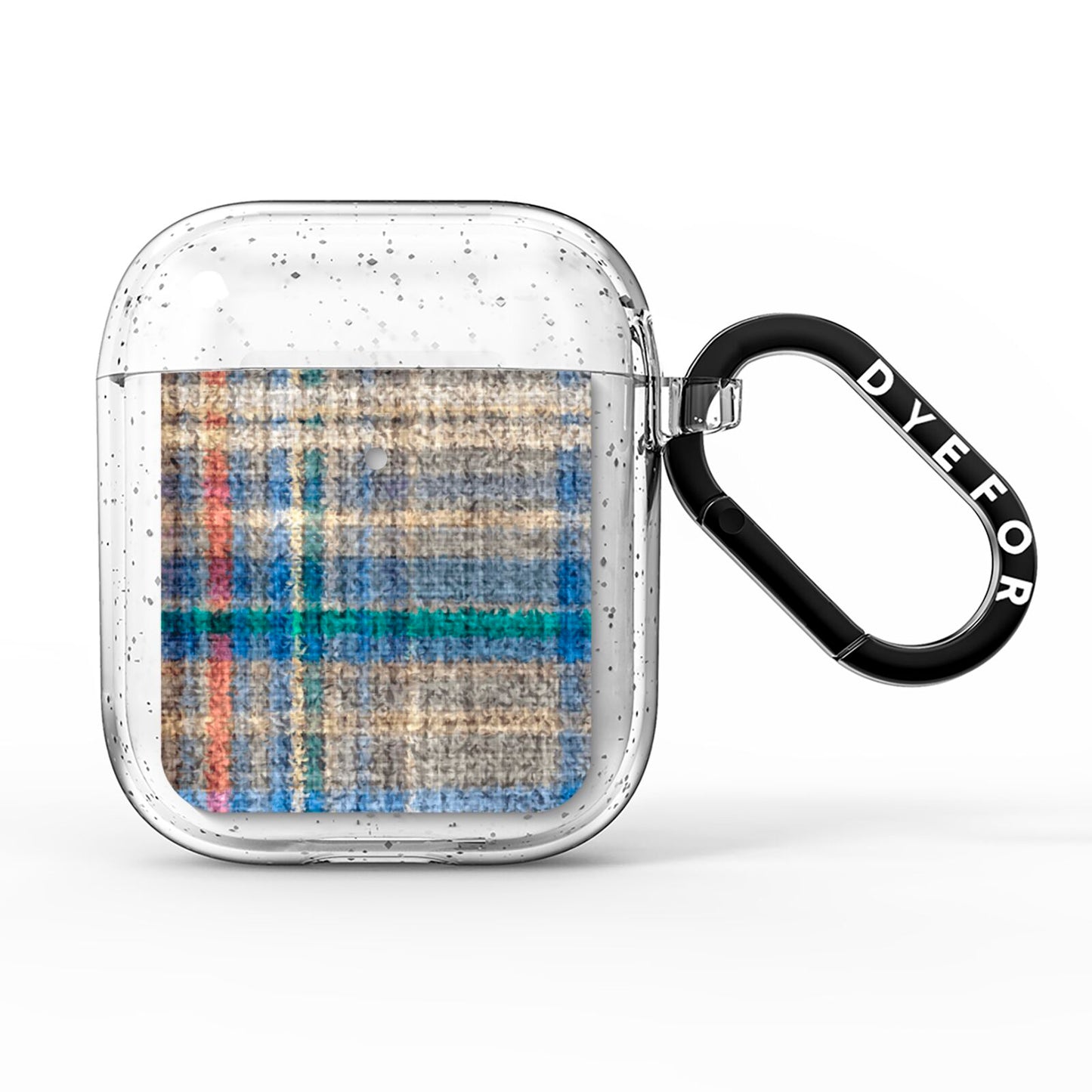 Fabric Plaid AirPods Glitter Case