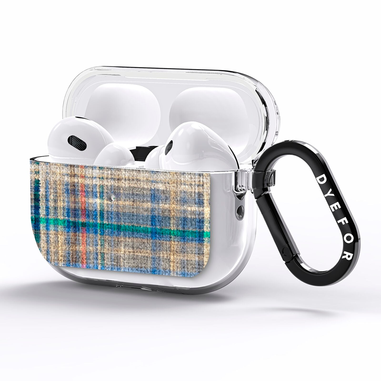 Fabric Plaid AirPods Pro Clear Case Side Image