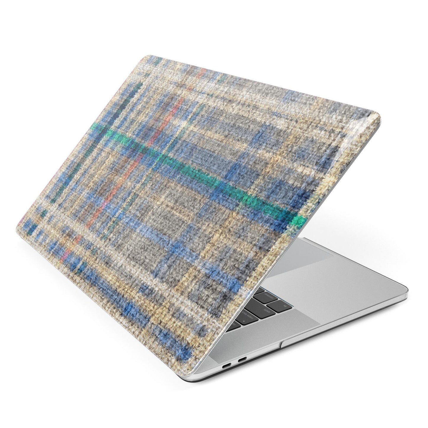 Fabric Plaid Apple MacBook Case Side View