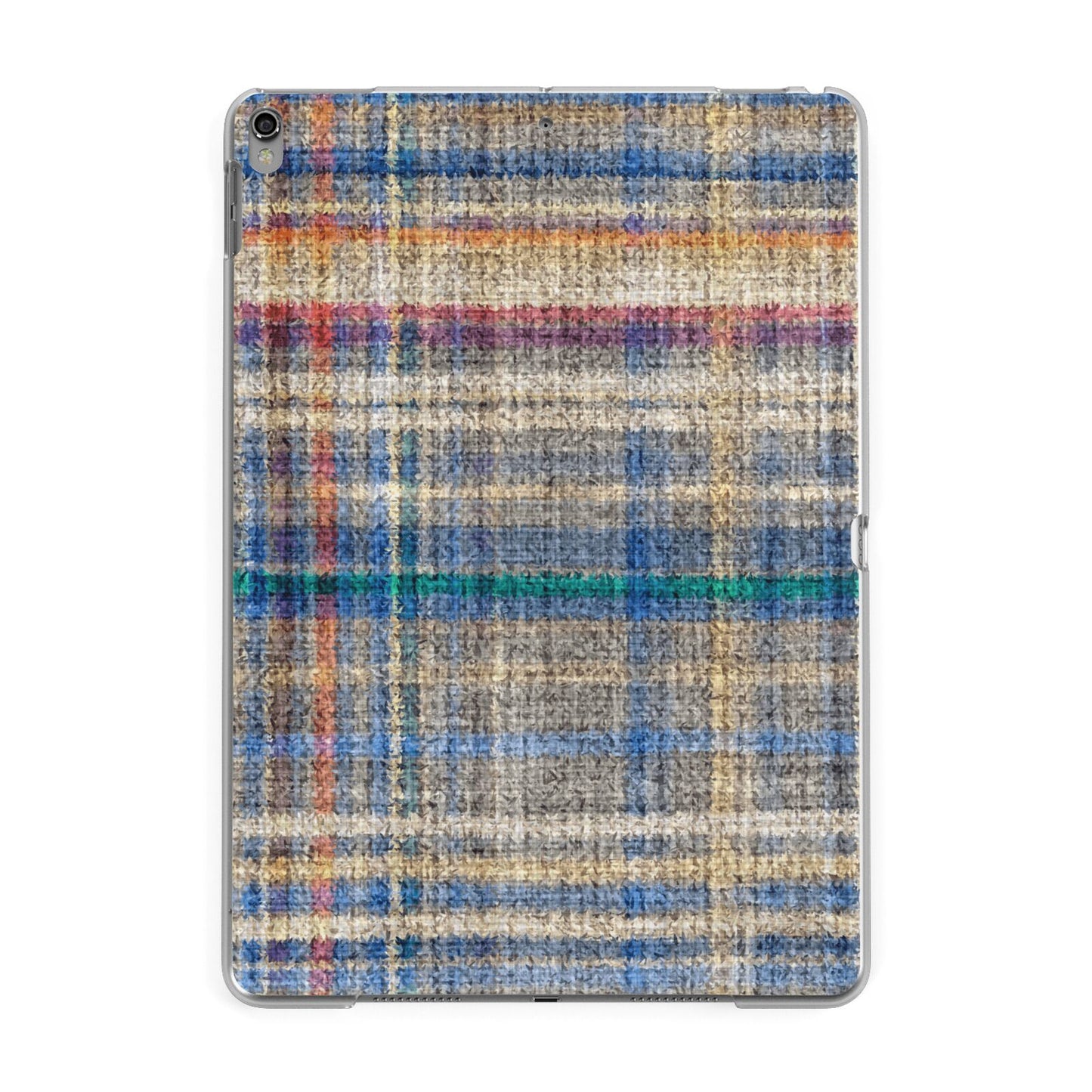 Fabric Plaid Apple iPad Grey Case