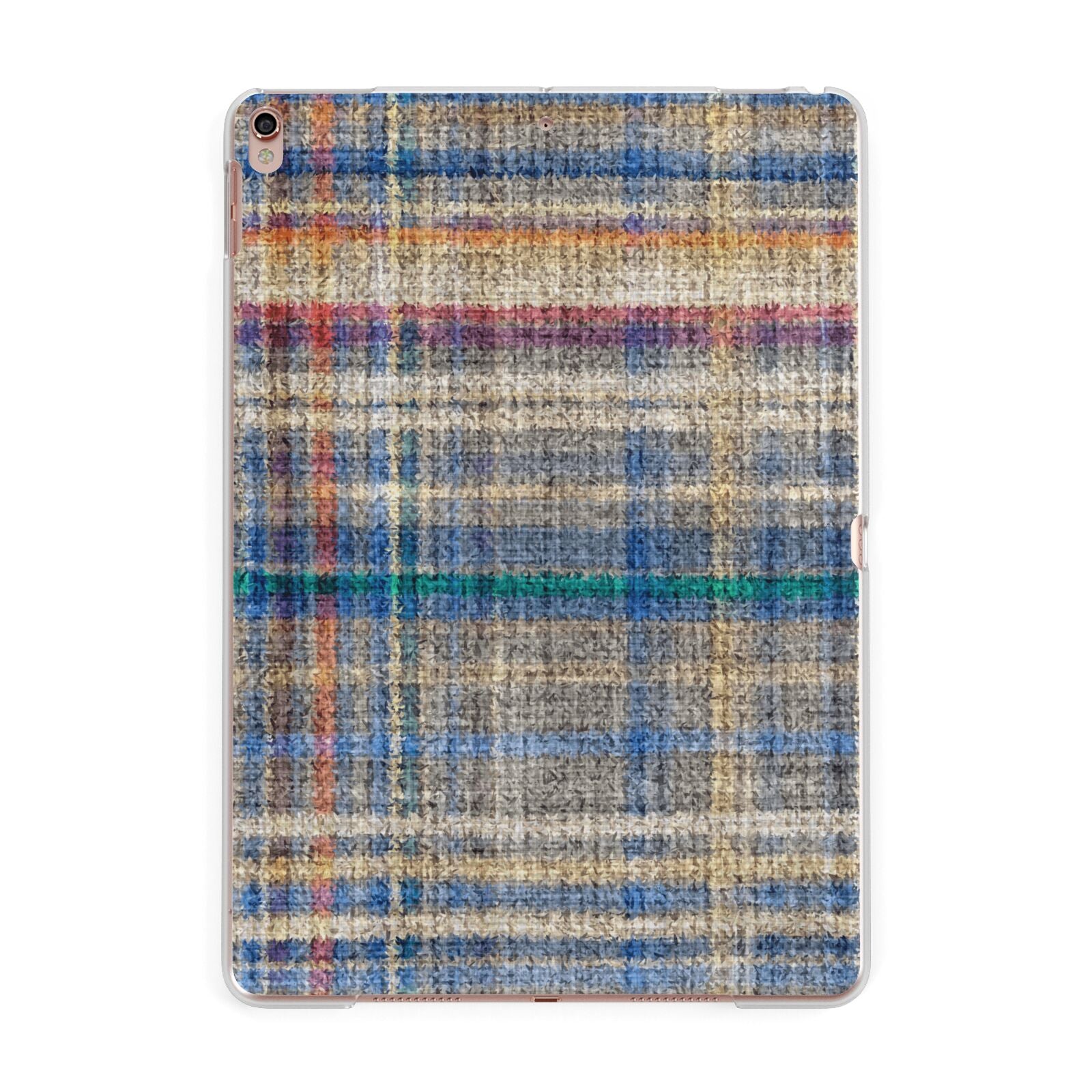 Fabric Plaid Apple iPad Rose Gold Case