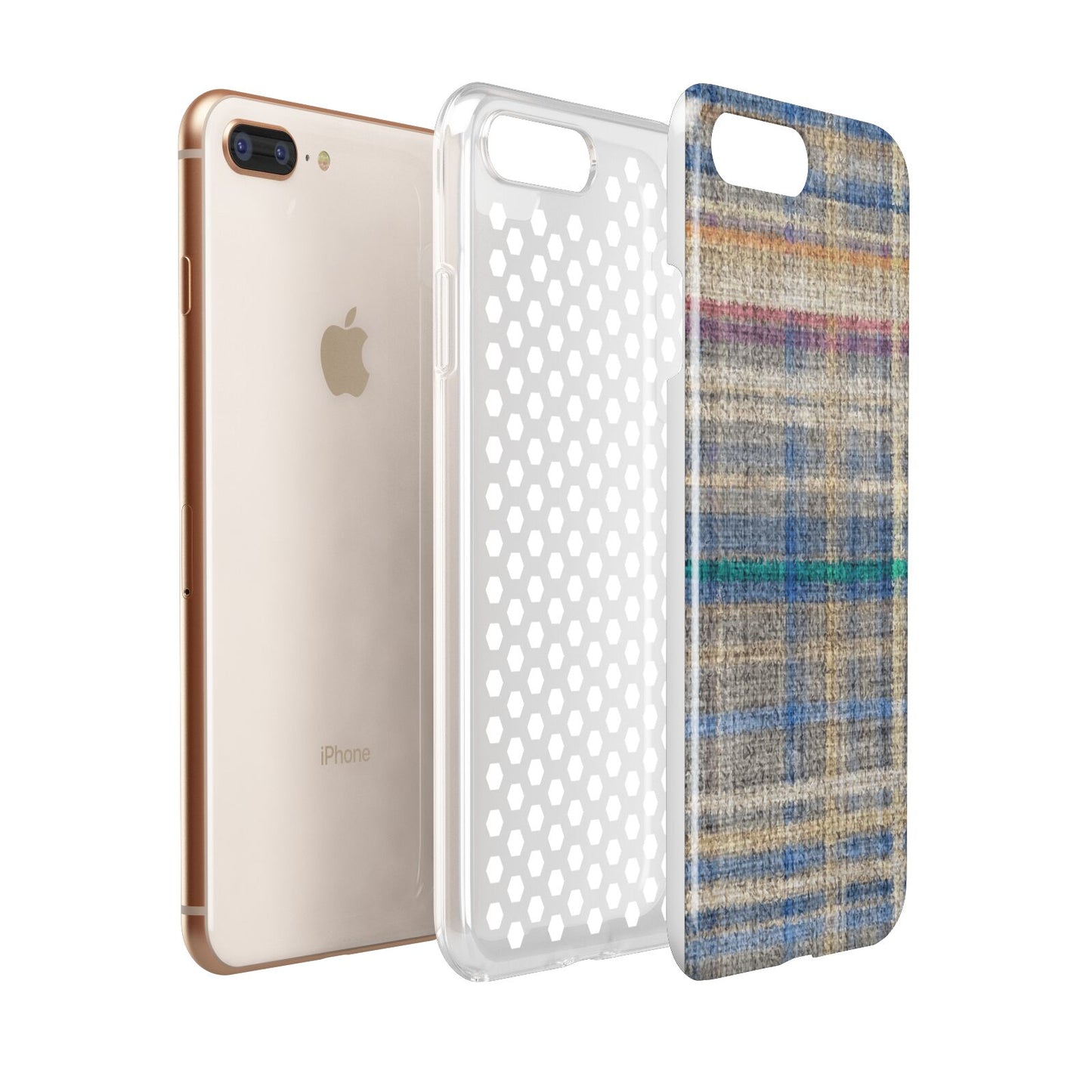 Fabric Plaid Apple iPhone 7 8 Plus 3D Tough Case Expanded View