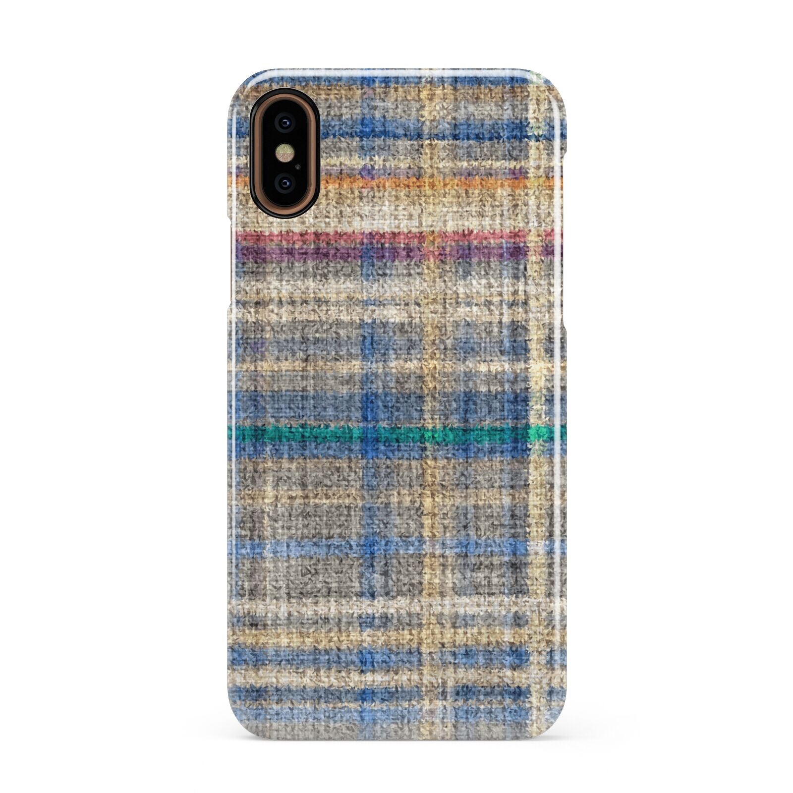 Fabric Plaid Apple iPhone XS 3D Snap Case