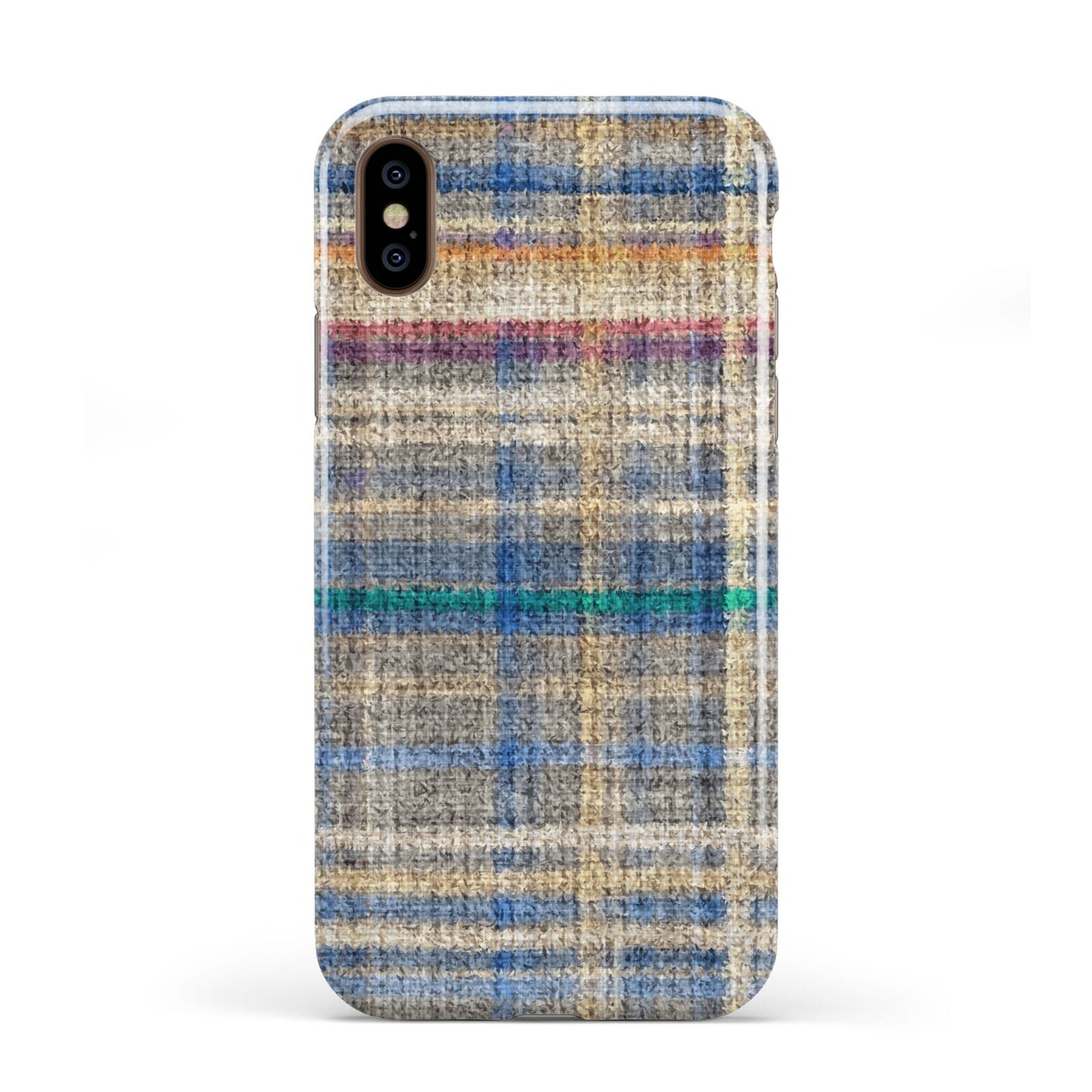 Fabric Plaid Apple iPhone XS 3D Tough