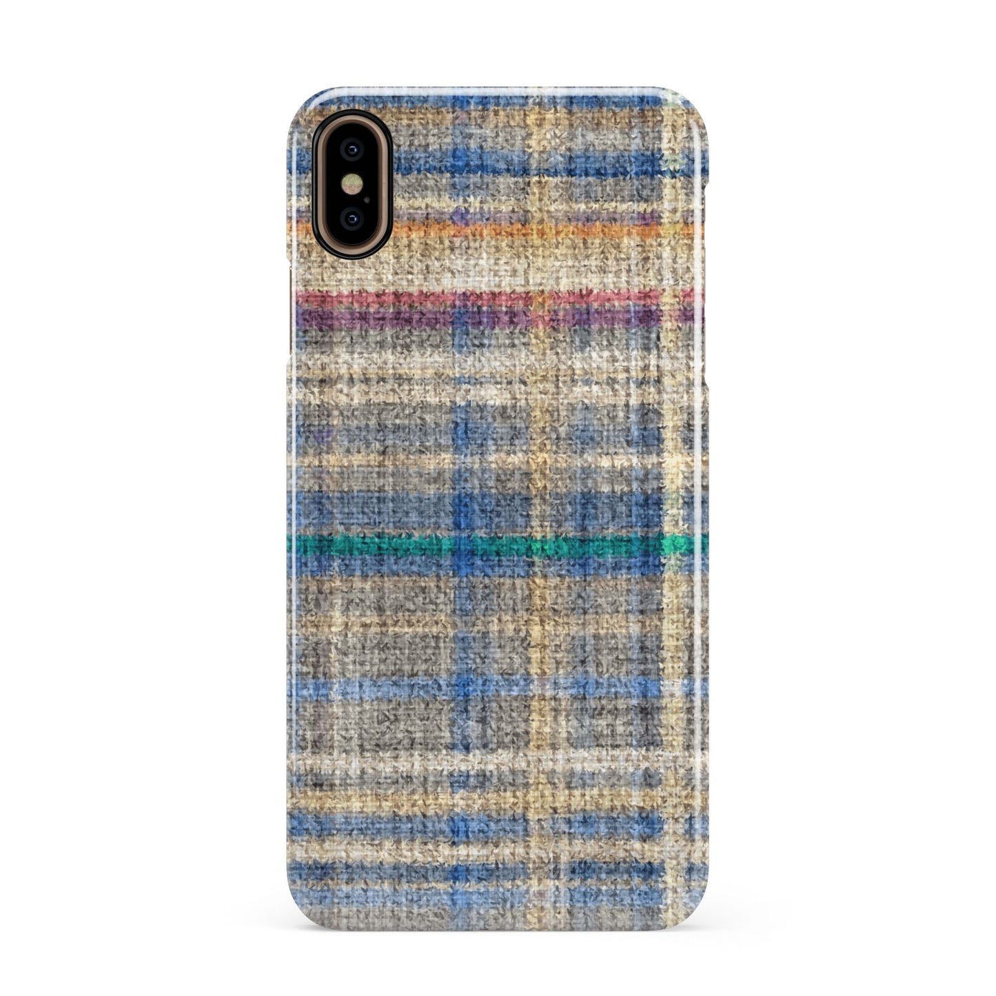 Fabric Plaid Apple iPhone Xs Max 3D Snap Case