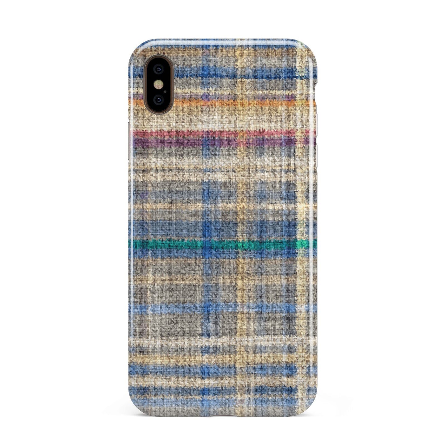 Fabric Plaid Apple iPhone Xs Max 3D Tough Case