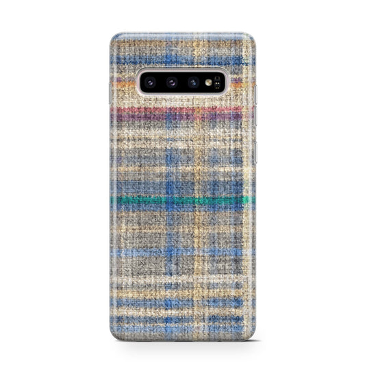 Fabric Plaid Protective Samsung Galaxy Case