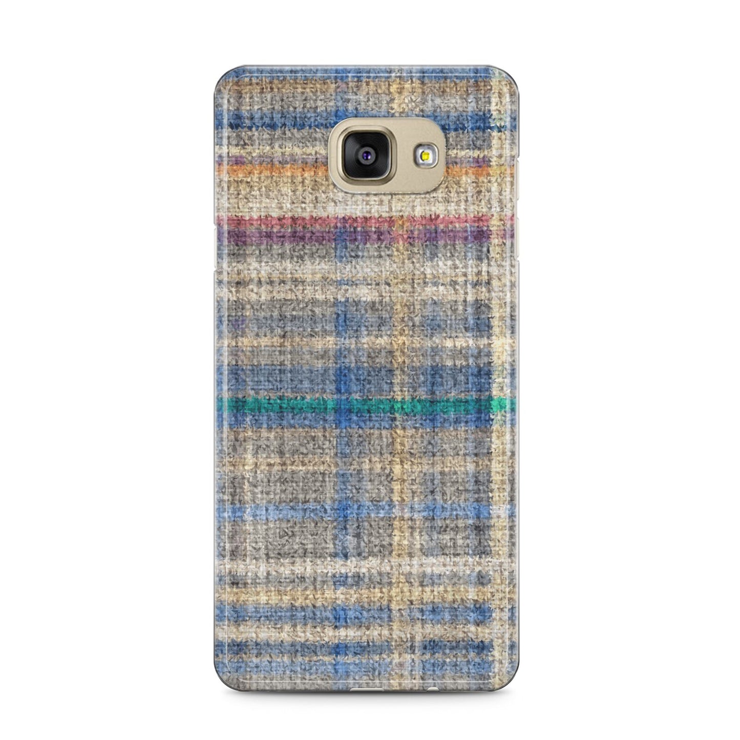 Fabric Plaid Samsung Galaxy A5 2016 Case on gold phone