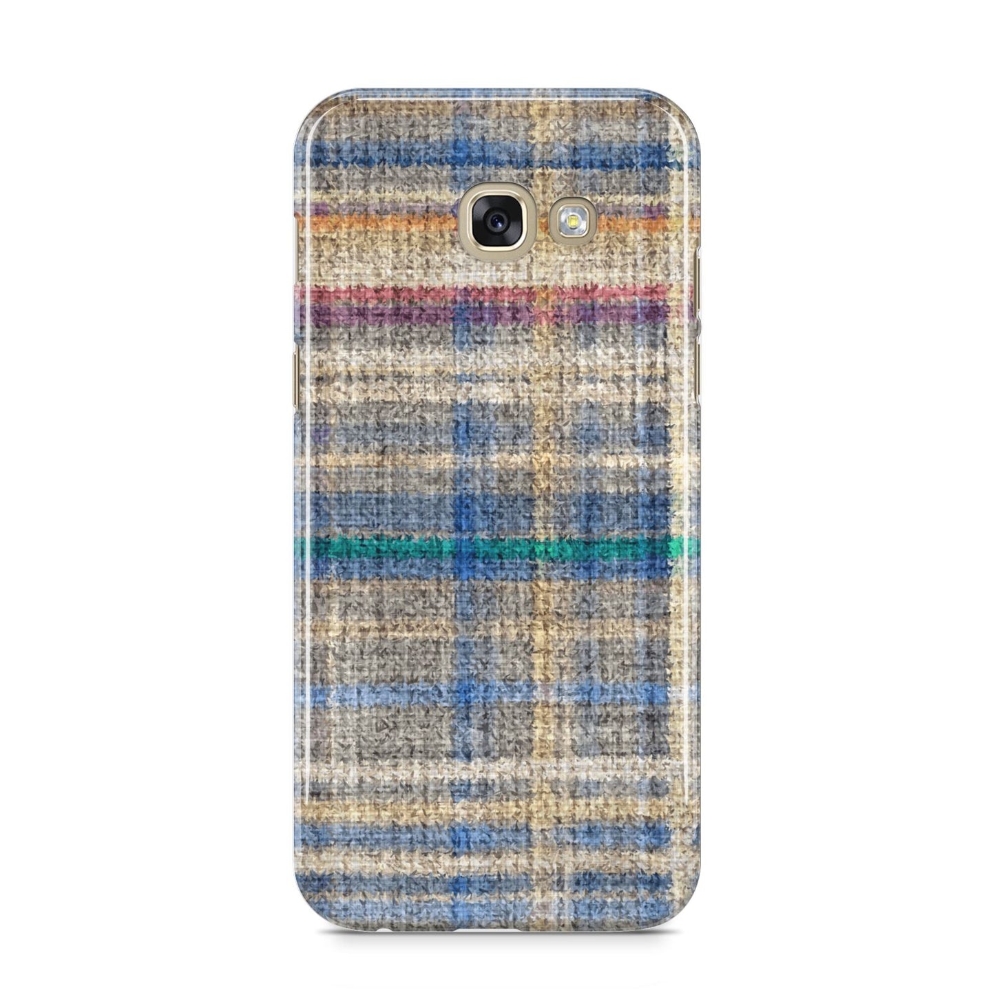 Fabric Plaid Samsung Galaxy A5 2017 Case on gold phone