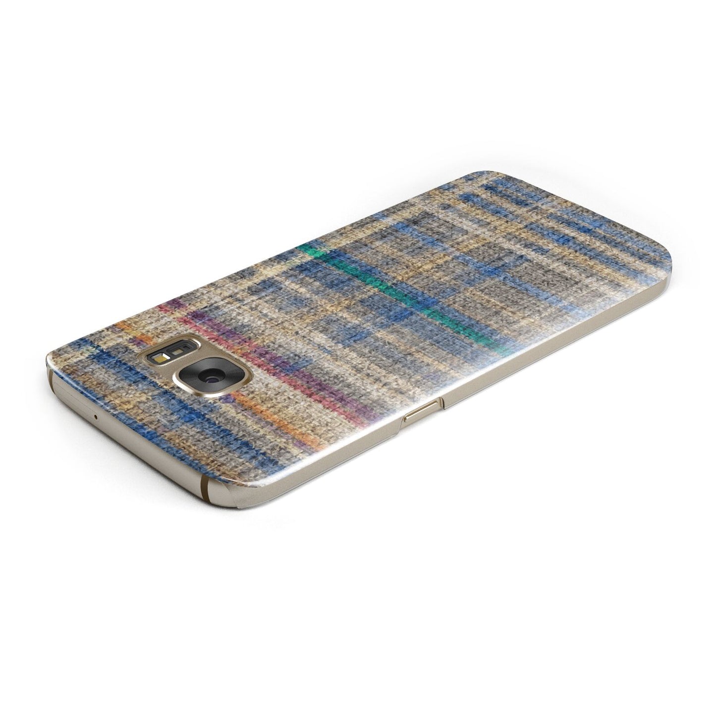 Fabric Plaid Samsung Galaxy Case Top Cutout