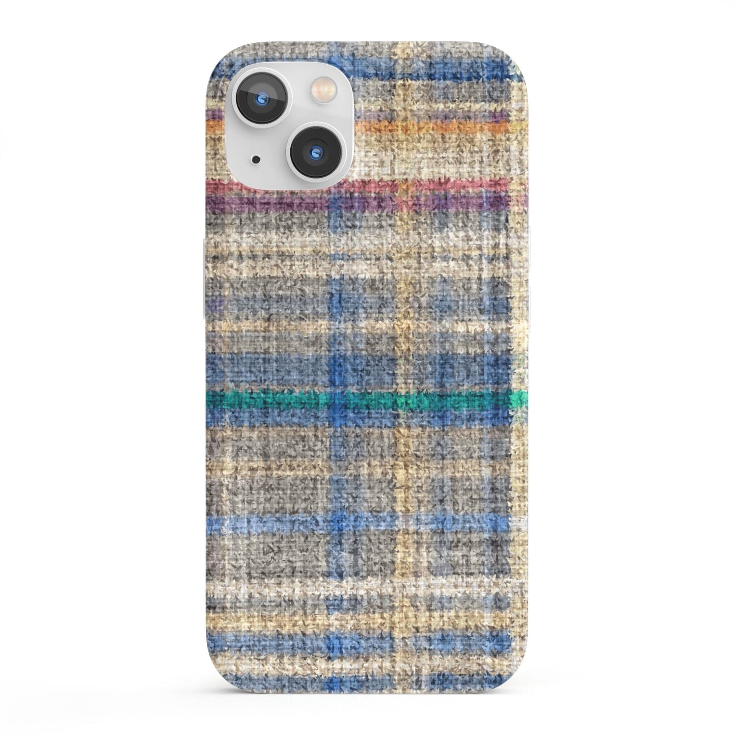 Fabric Plaid iPhone 13 Full Wrap 3D Snap Case