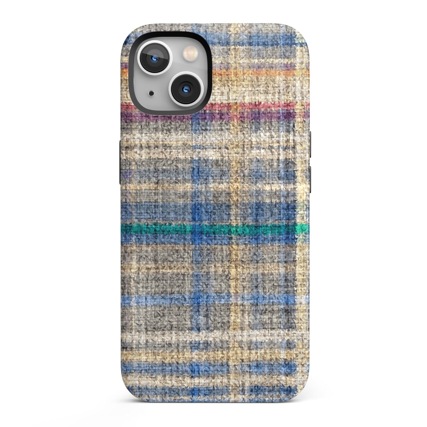 Fabric Plaid iPhone 13 Full Wrap 3D Tough Case