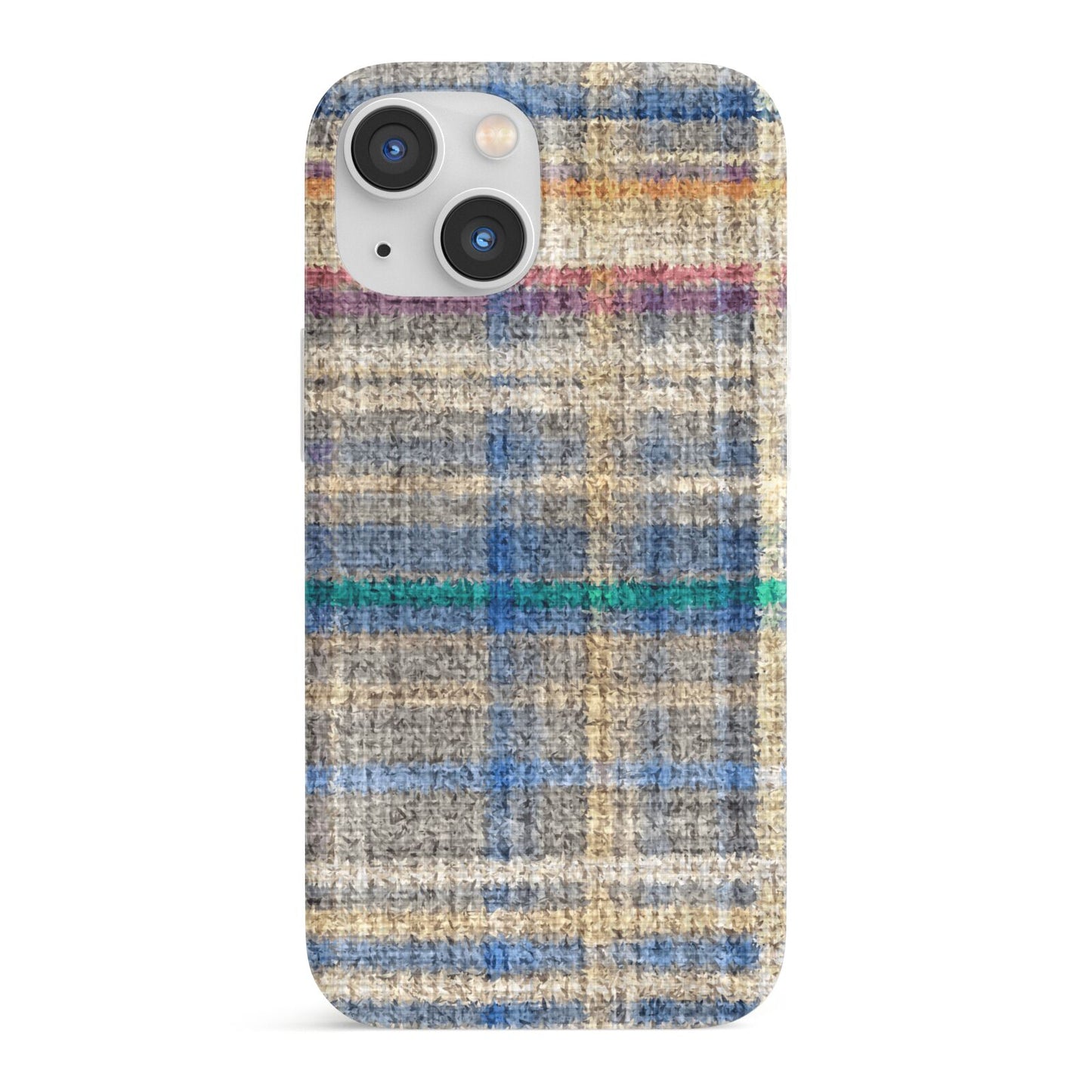 Fabric Plaid iPhone 13 Mini Full Wrap 3D Snap Case