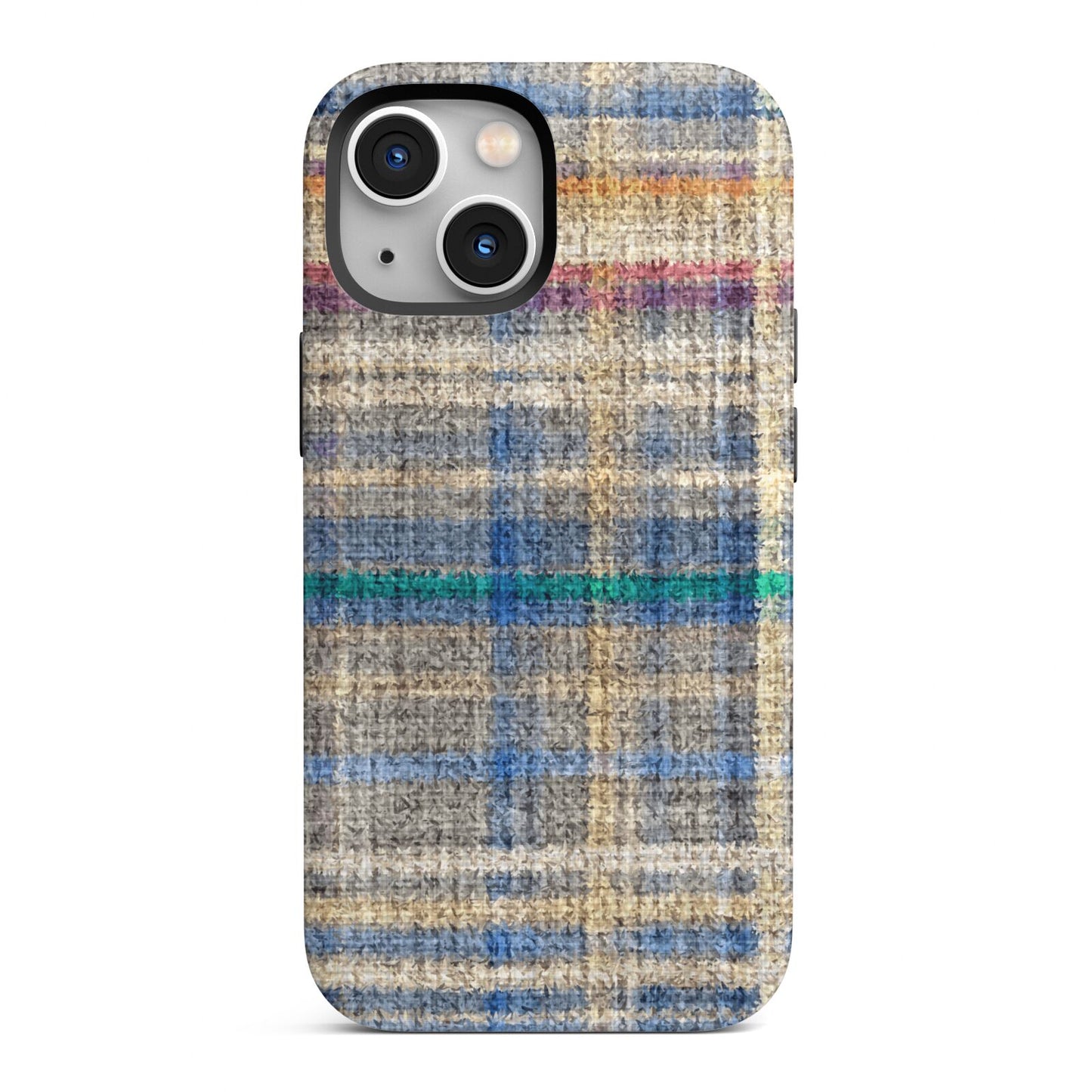 Fabric Plaid iPhone 13 Mini Full Wrap 3D Tough Case