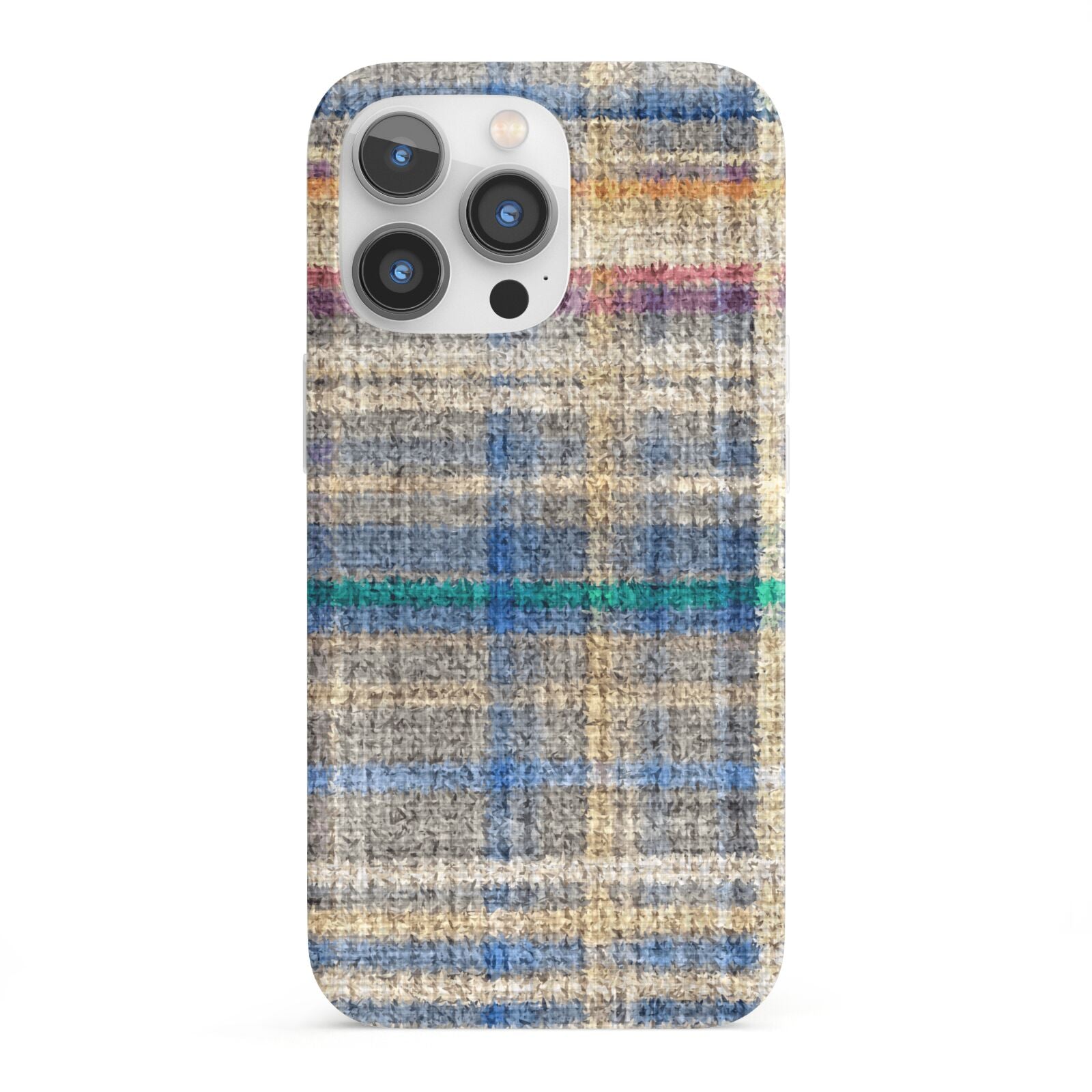 Fabric Plaid iPhone 13 Pro Full Wrap 3D Snap Case