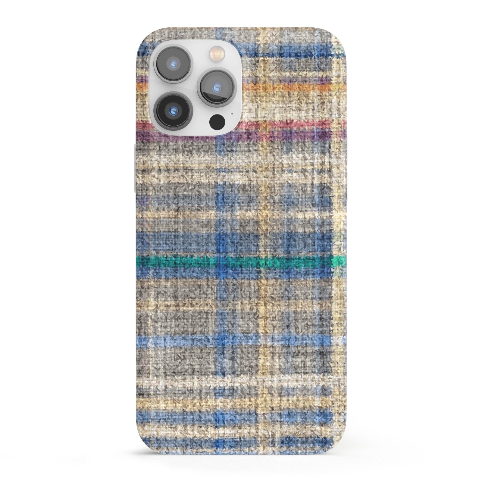 Fabric Plaid iPhone 13 Pro Max Full Wrap 3D Snap Case